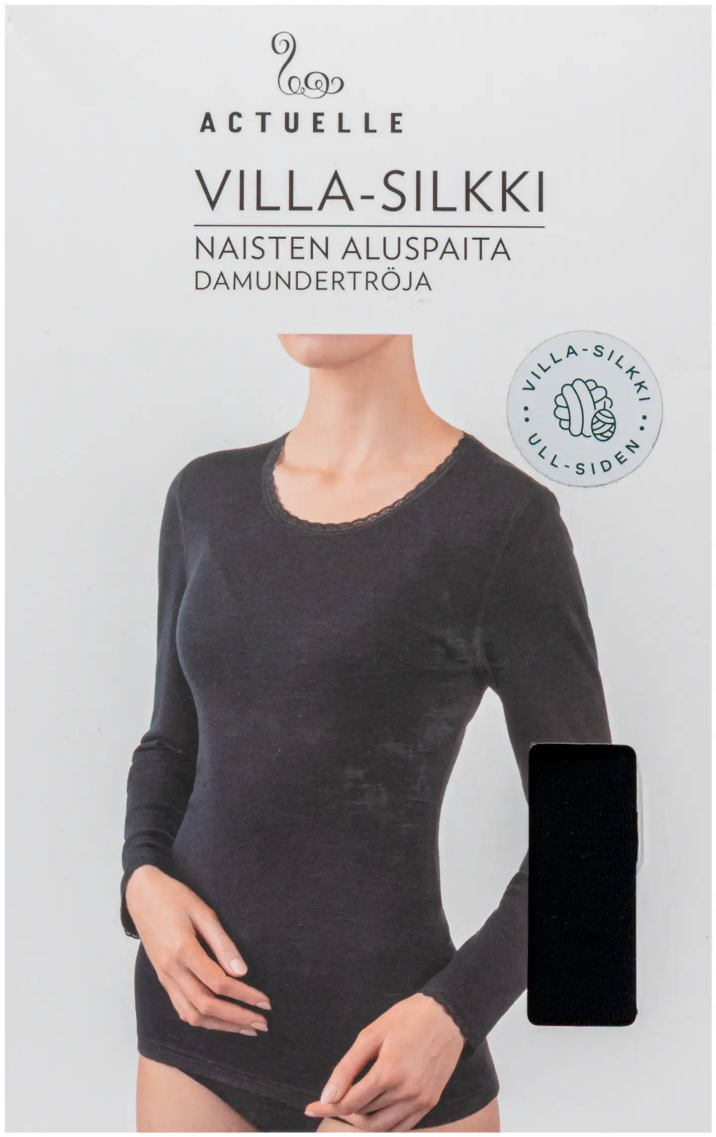Actuelle villasilkki aluspaita - BLACK - 2