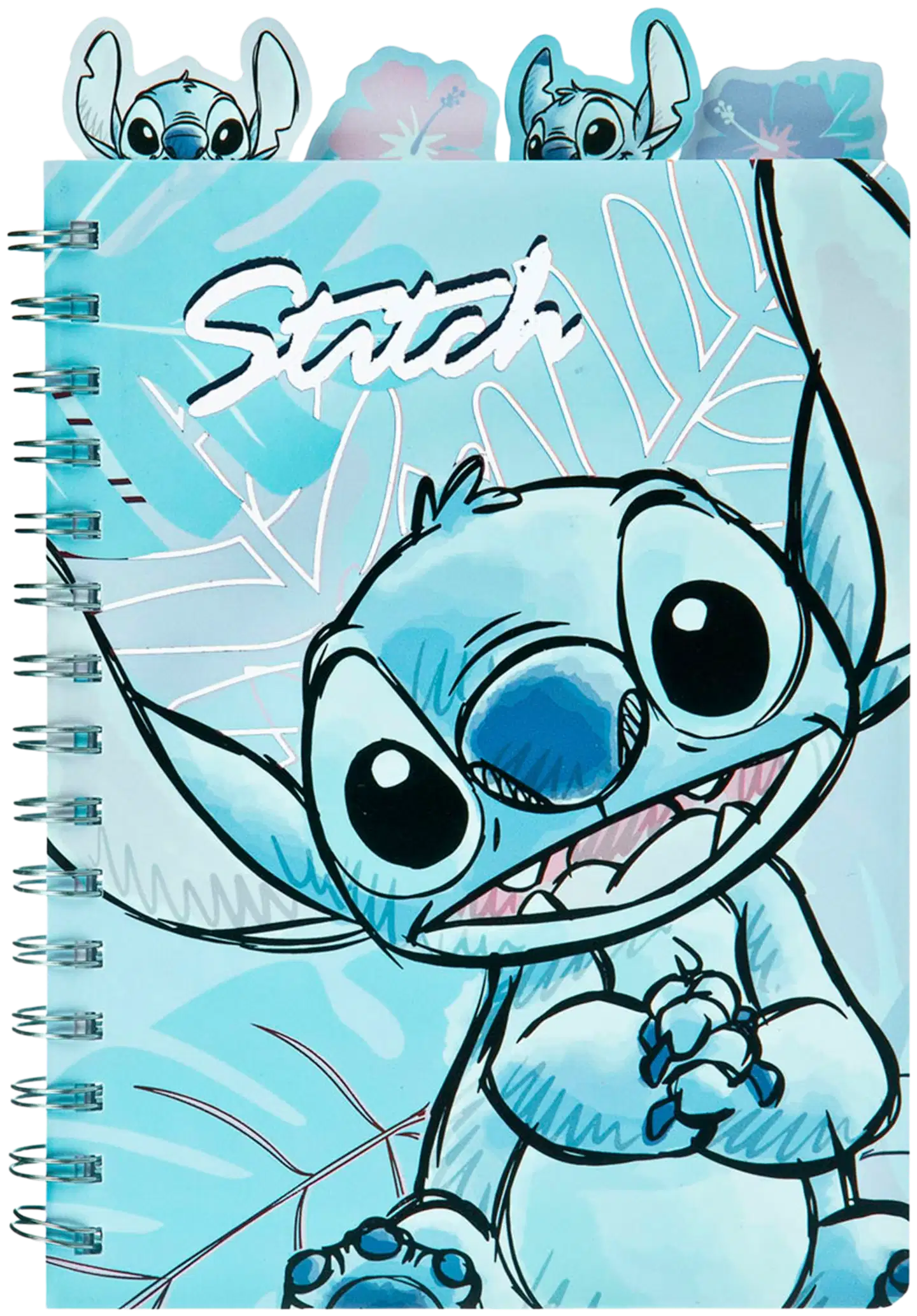 Stitch kierremuistikirja A5, sivut viivoilla, 4 jakajaa, yhteensä 160 sivua