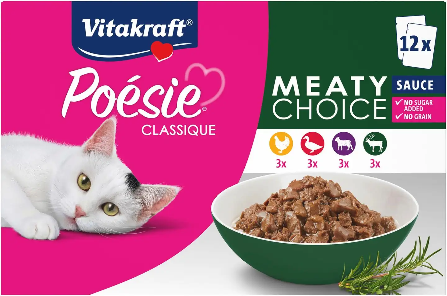 Vitakraft Poésie Classique Kissan lihakastikelajitelma 12x85g