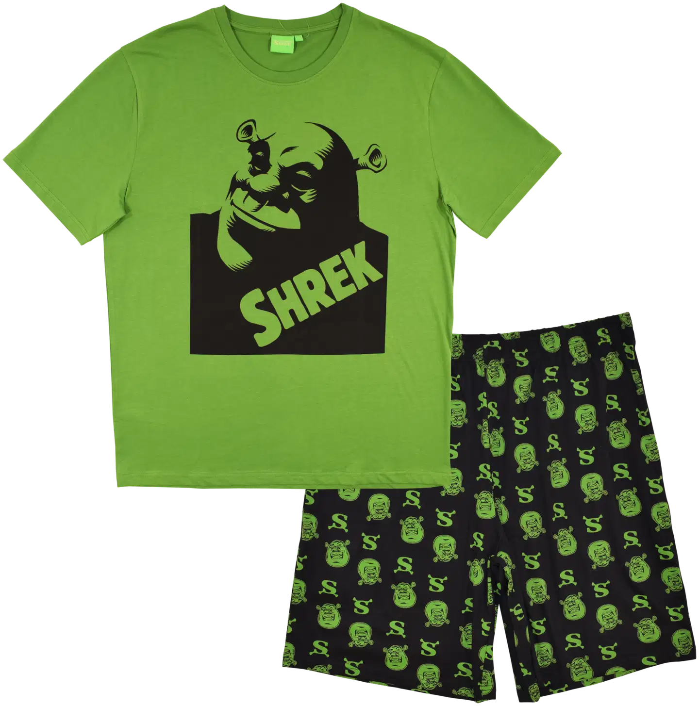 Shrek miesten shortsipyjama GS-SHRK-02 - Vihreä/musta