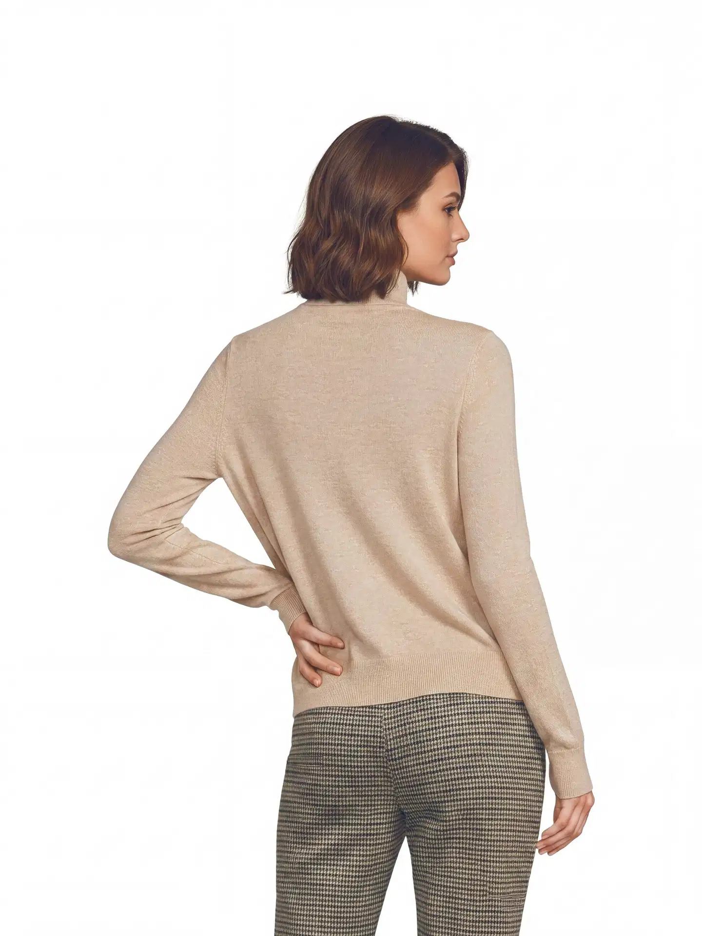 London Fog naisten merinovillapoolo 213L264005 - beige - 3