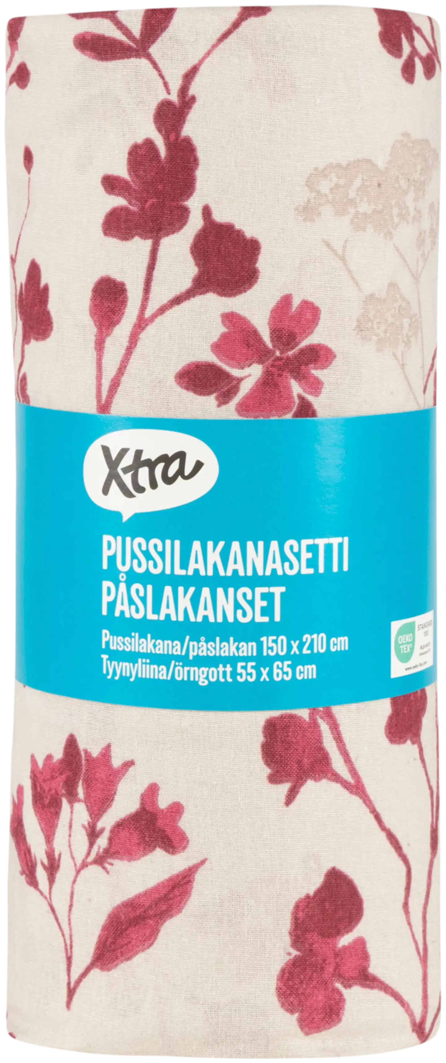 Xtra pussilakanasetti Cecilia 150x210 cm burgundy - 2