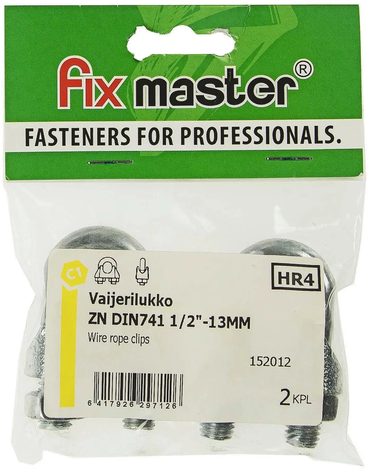 Fix Master vaijerilukko 1/2" - 13mm sinkitty 2kpl