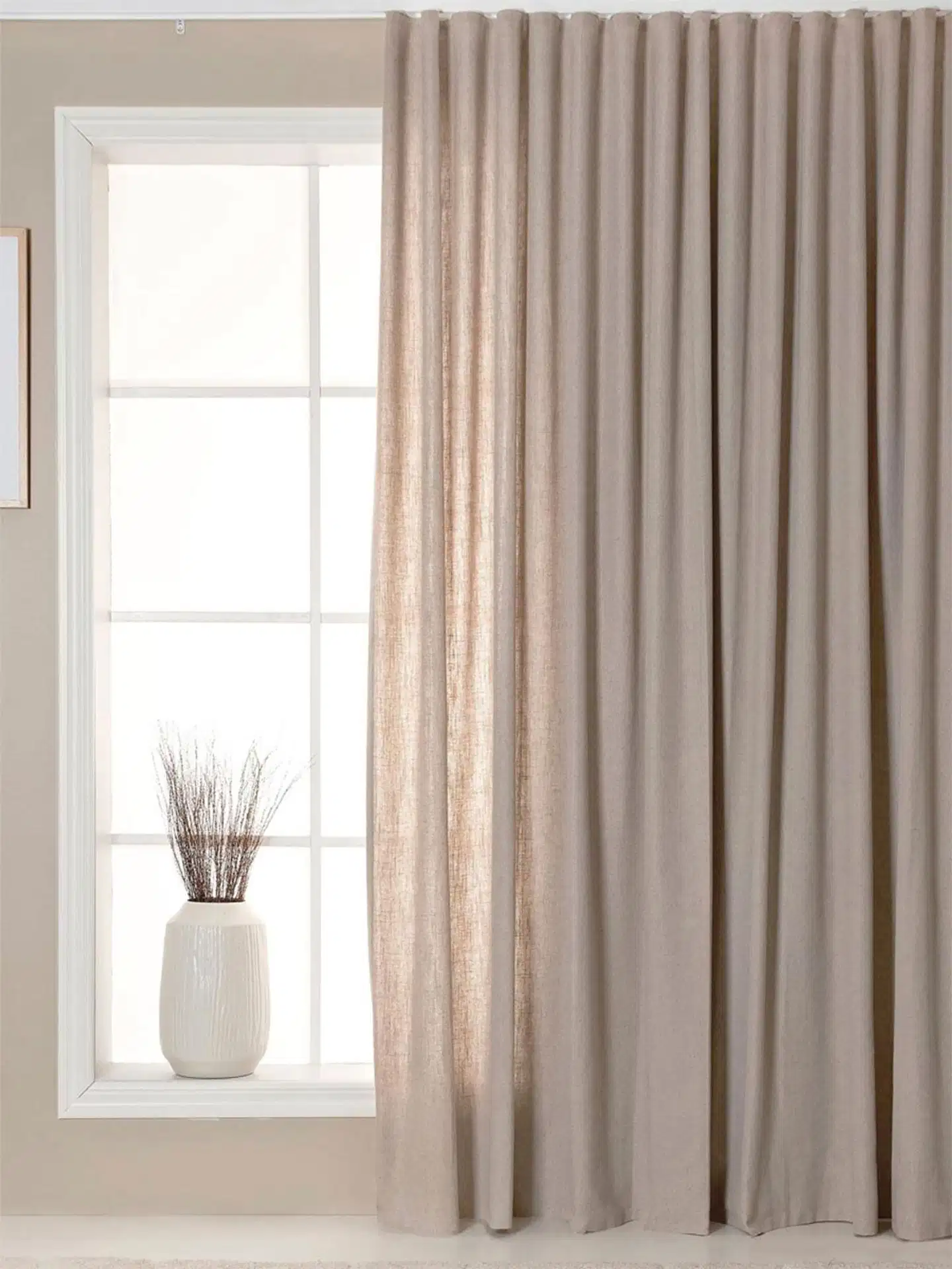 Hasta Lina XL pellavasekoiteverho, beige - 4