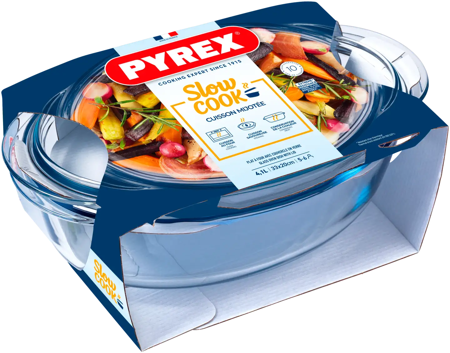 Pyrex lasipata, pata 2,9 l + kansi 1,6 l - 1