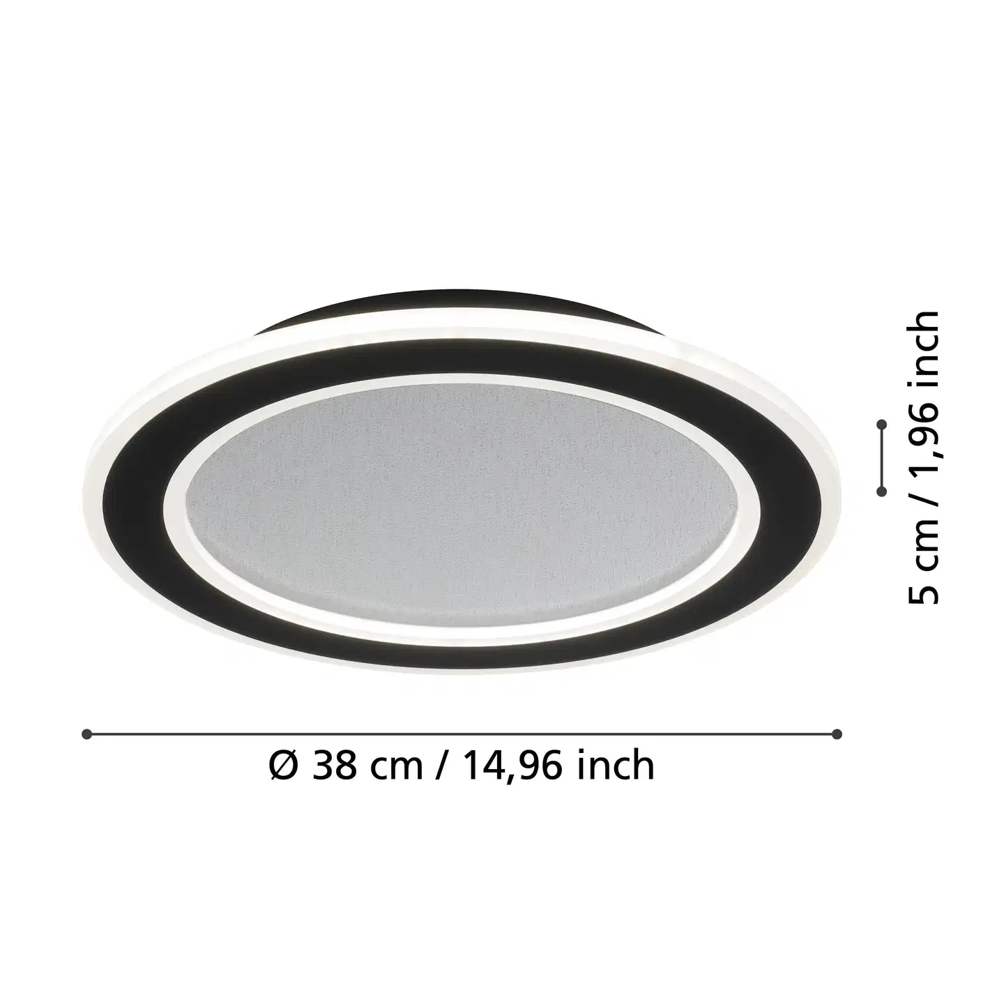 EGLO kattovalaisin Macchioni LED 20W CCT 38 cm musta/valkoinen - 5