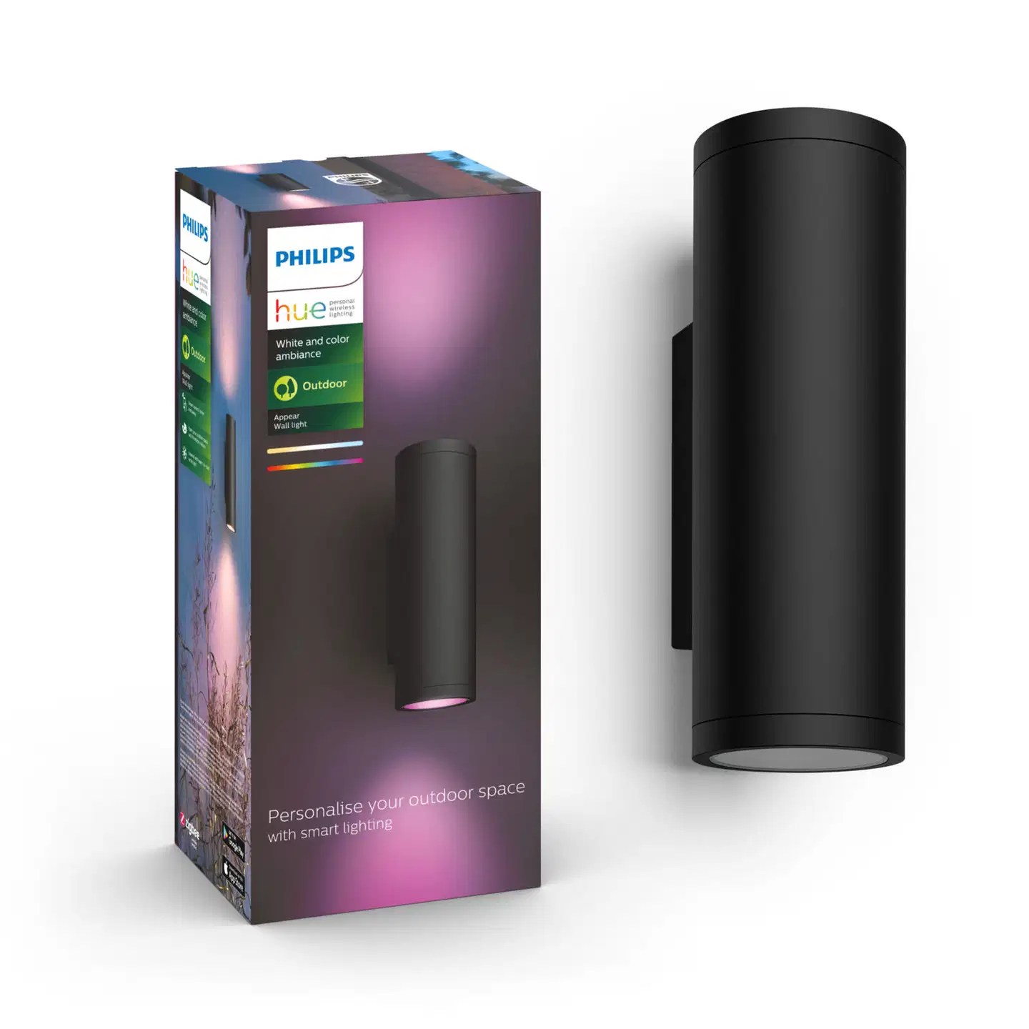 Philips Hue Appear -seinävalaisin ulkokäyttöön 16W 2000-6500K 1180LM musta - 2