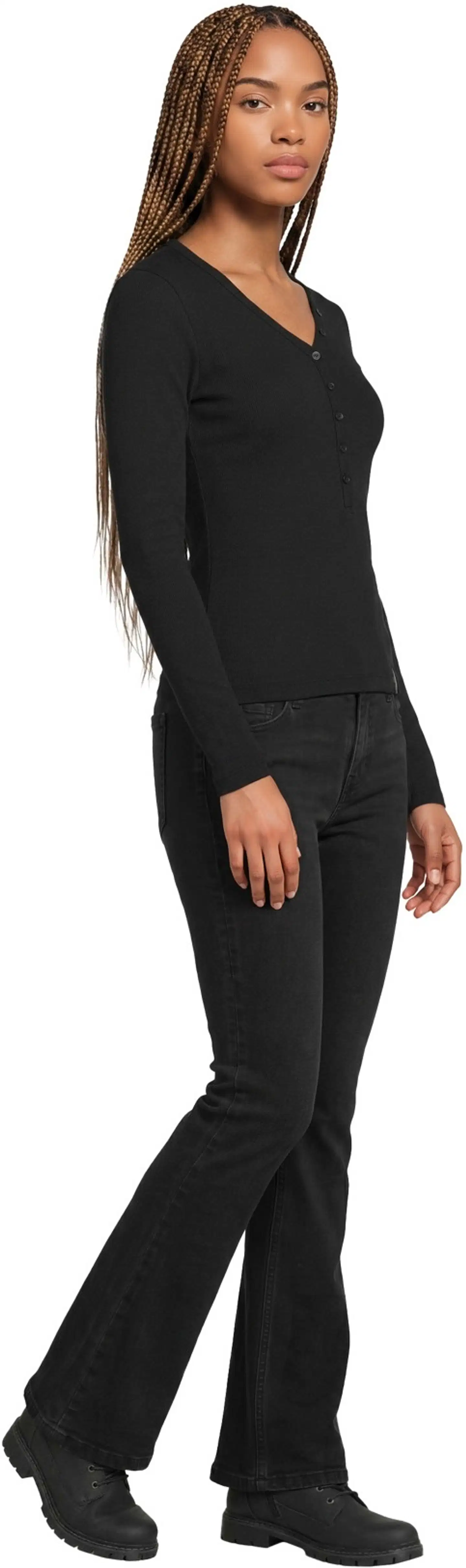 WKLY. naisten ribbitrikoopusero 213W282602 - Black - 4