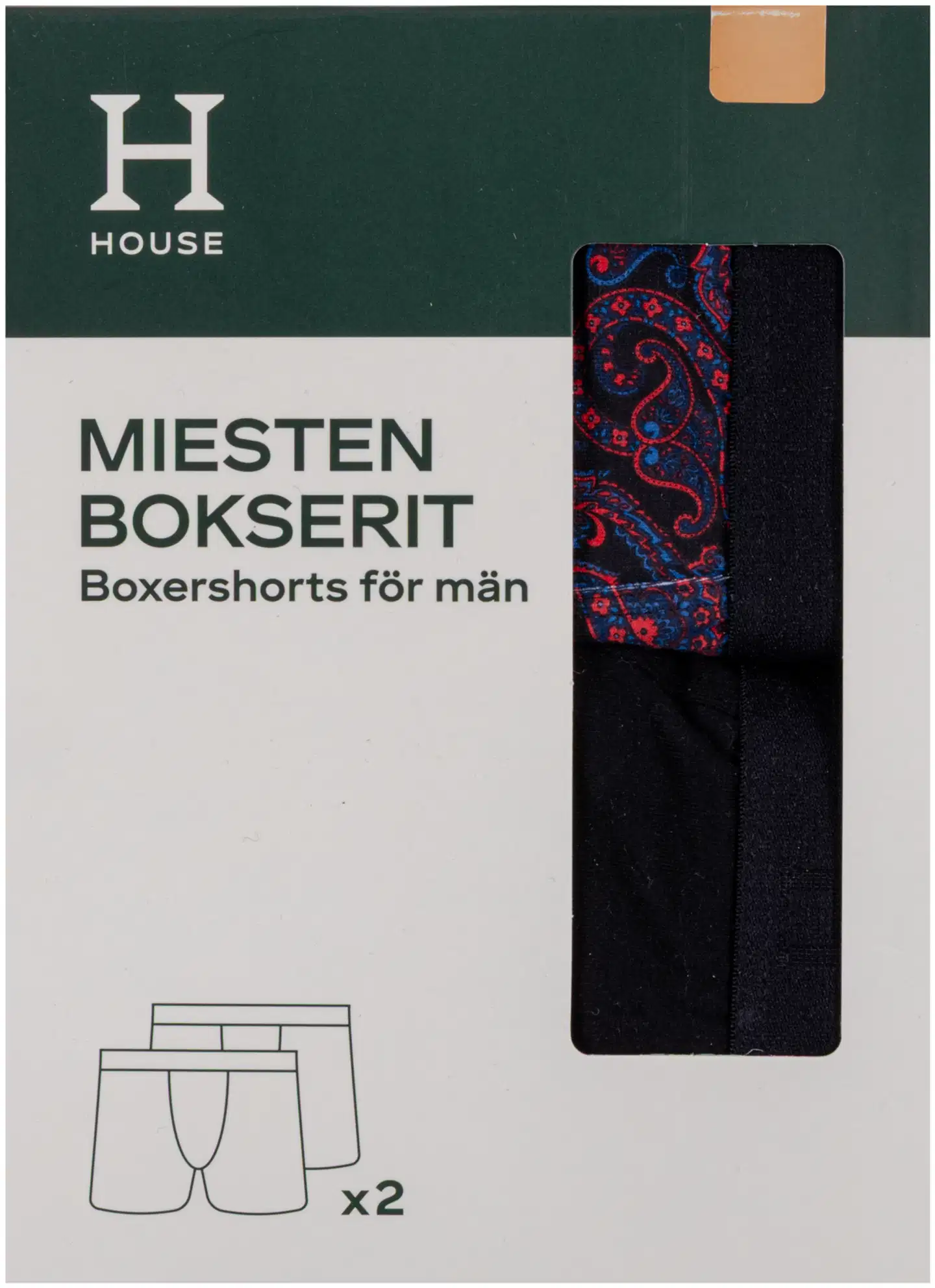 House miesten bokserit 190H082603 2-pack - BLACK - 9