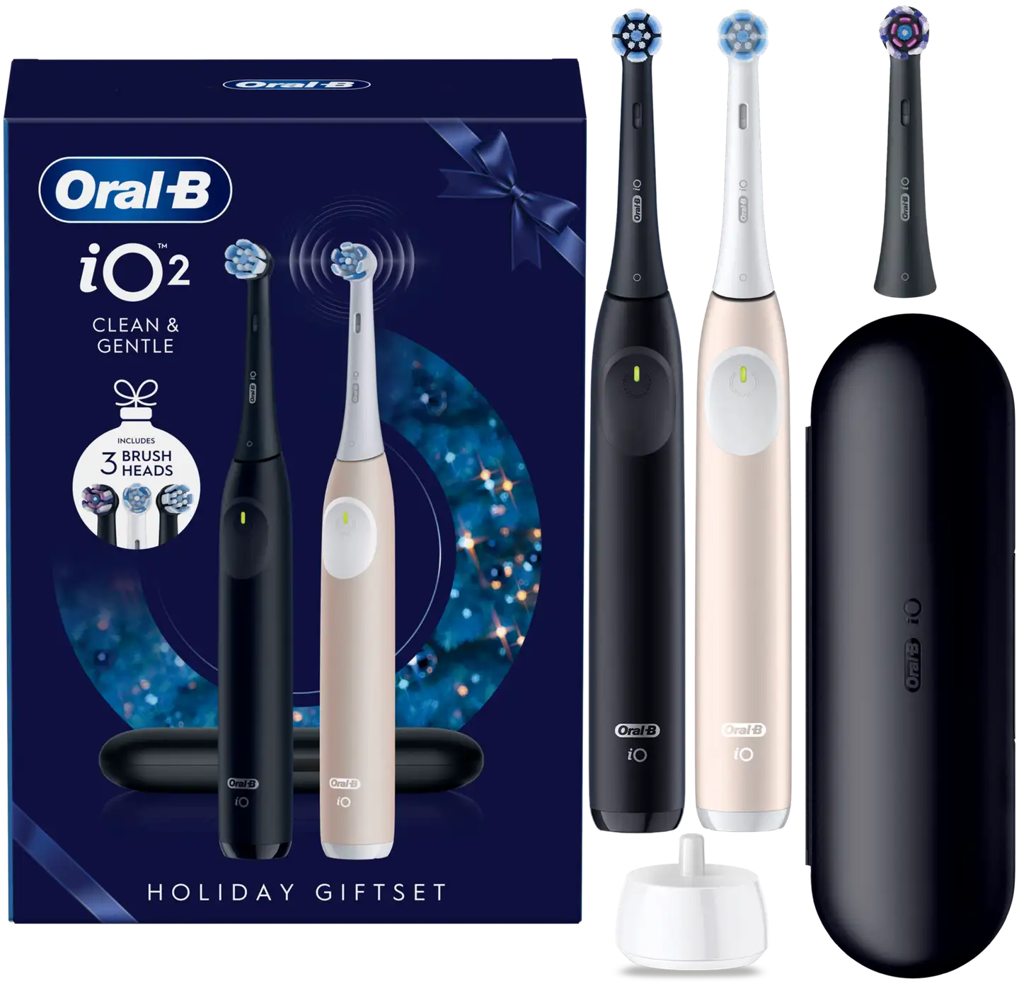 Oral-B sähköhammasharja iO2 Duo lahjapakkaus musta ja pinkki kaksoispakkaus 1 vaihtoharjalla - 1