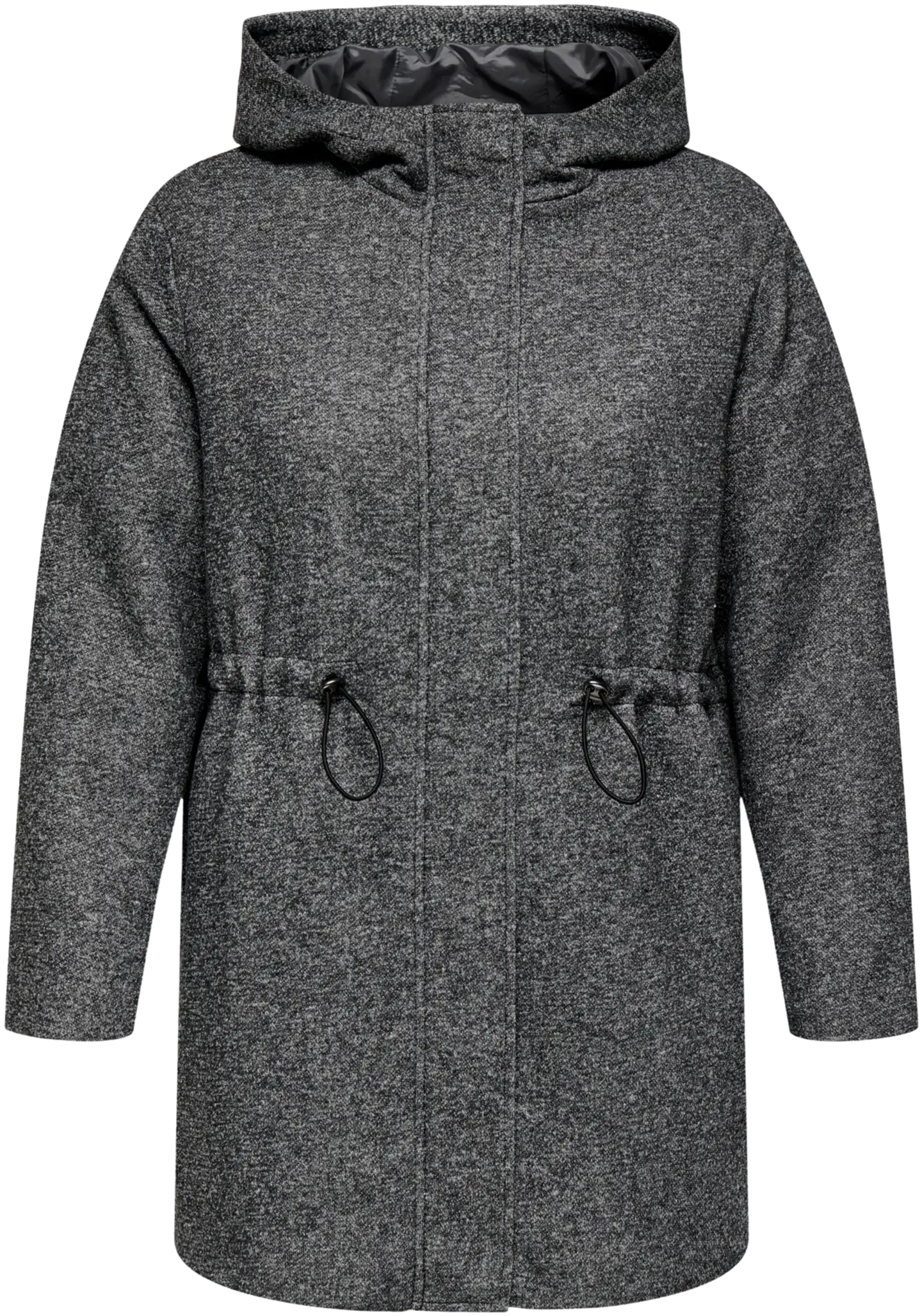 ONLY CARMAKOMA naisten hupullinen takki Carsedona - dark grey melange - 1