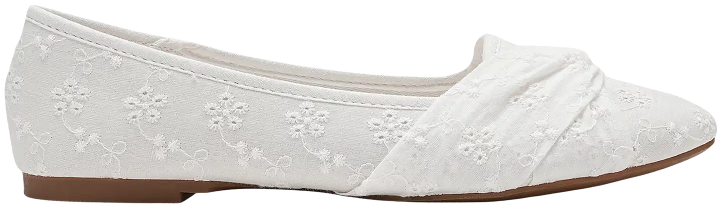 WKLY. naisten ballerinat Menorca Twist - WHITE - 1