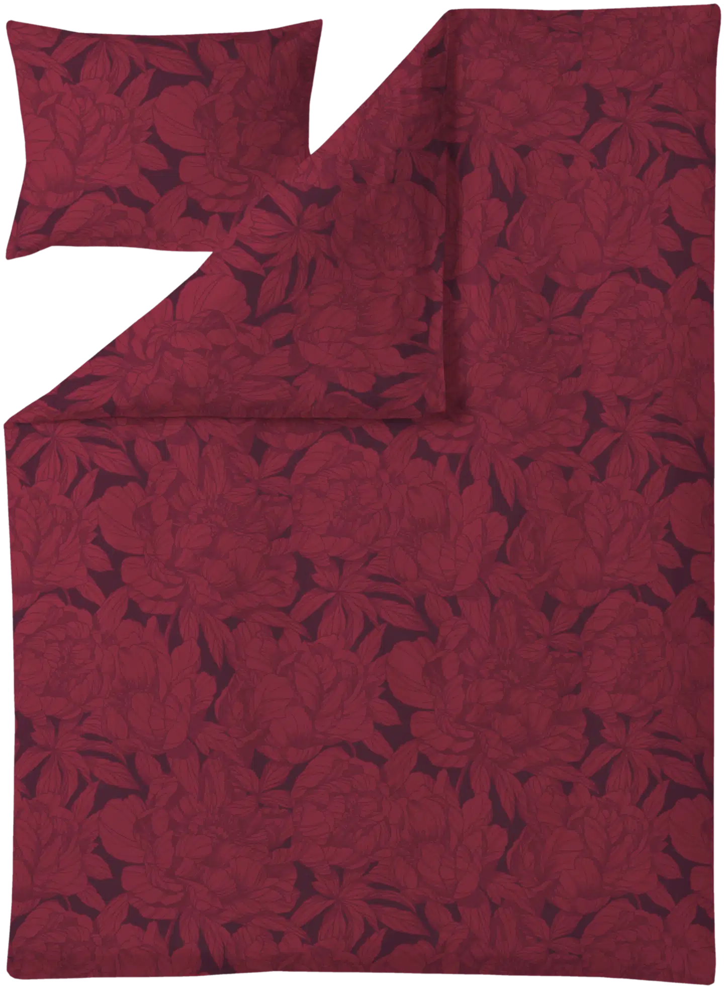 Finlayson satiini (Lyocell) pussilakanasetti Pioni 150X210+50X60 tumma punainen - 1