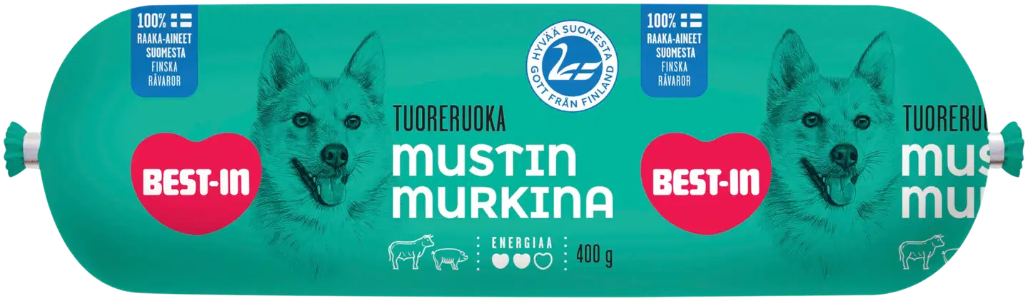 Best-In Mustin Murkina Koiran Tuoreruoka 400g