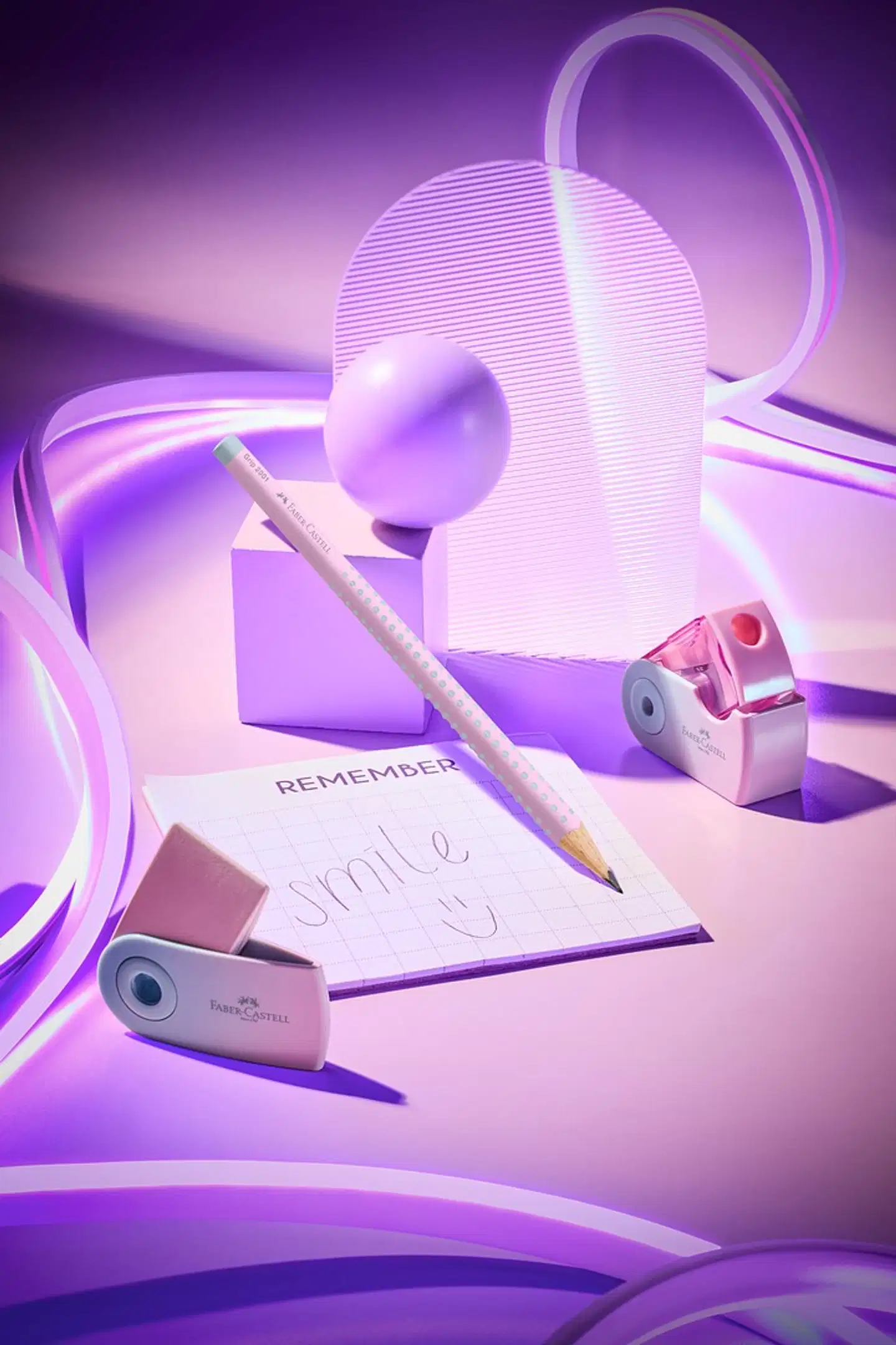Faber-Castell Flow Blushing Sky setti 2 kynää + teroitin + pyyhekumi - 3