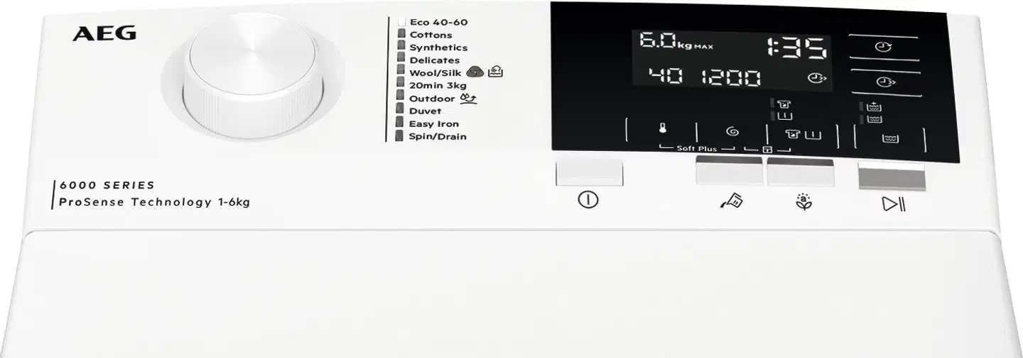AEG päältä täytettävä pyykinpesukone LTR6L621G1, 6 kg, valkoinen - 7