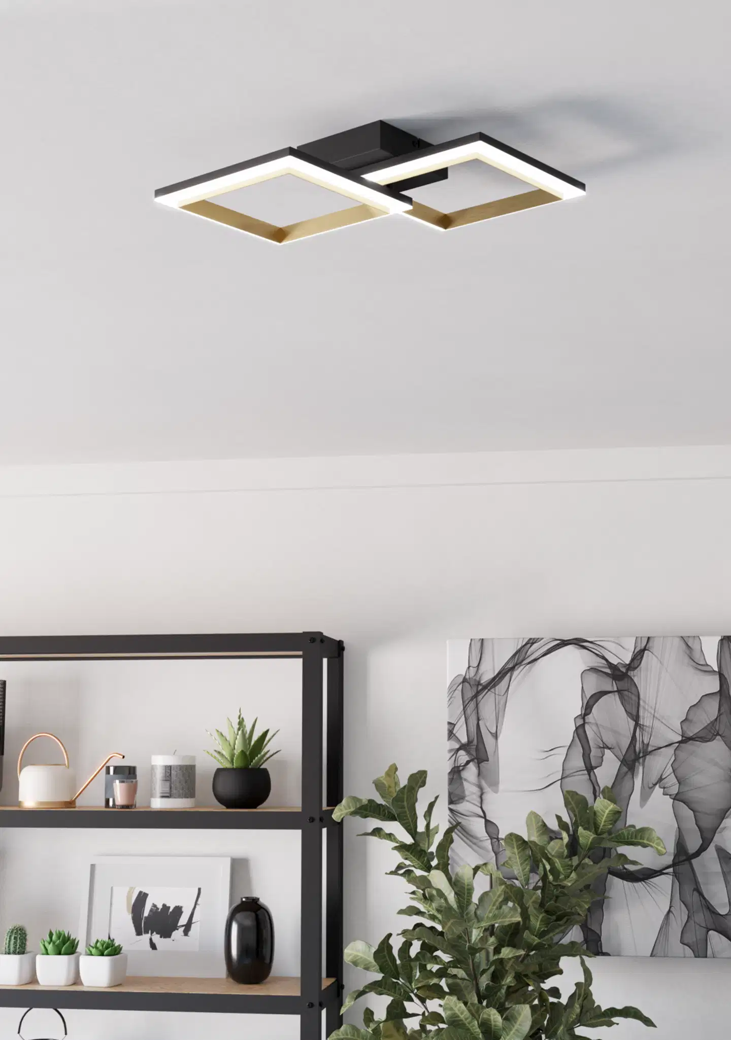 EGLO kattovalaisin Calliera LED 18,4W 52,5x31 cm musta/messinki - 5