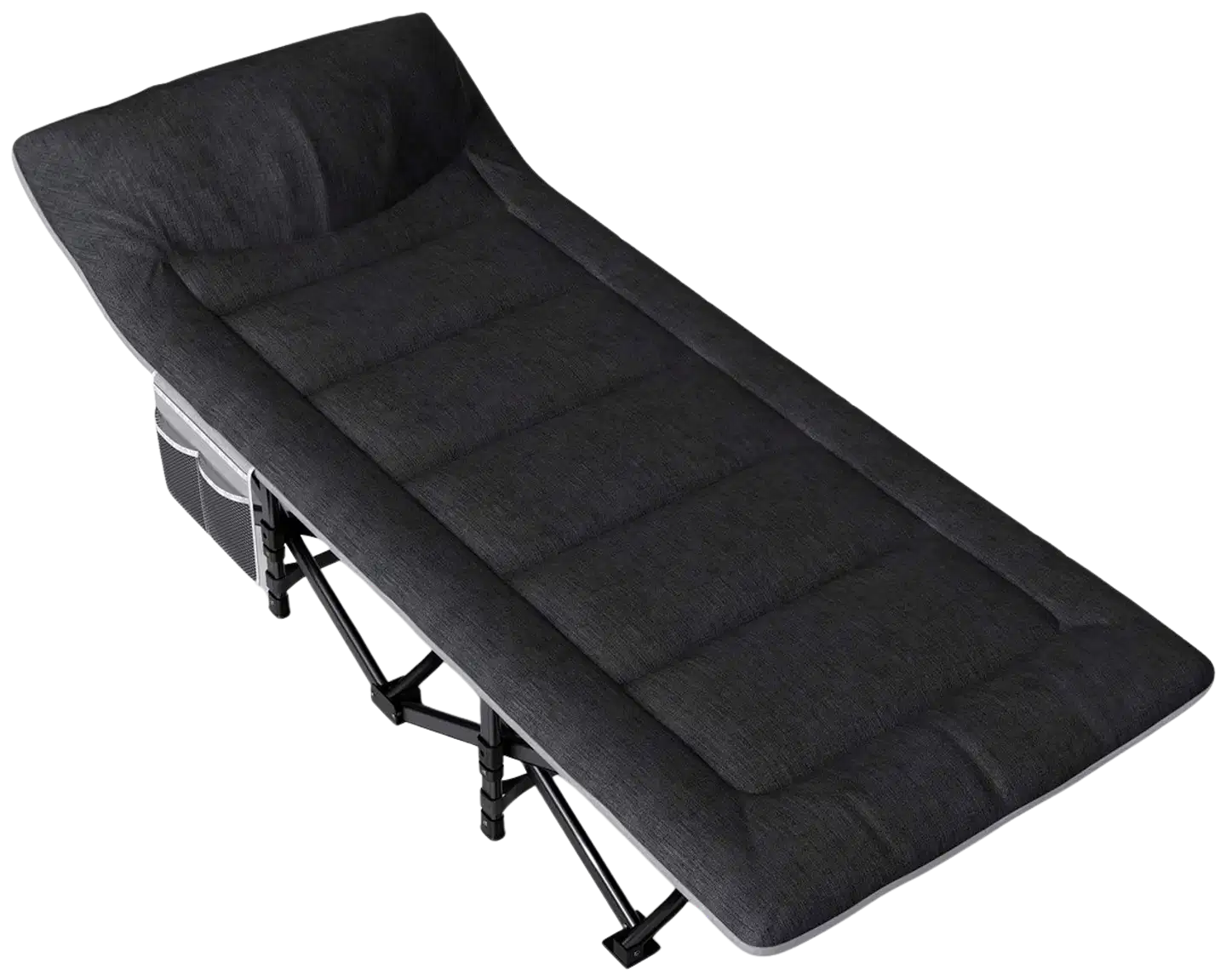 Nordcore retkisänky premium, musta - 210x80x40cm - max 280kg - 1