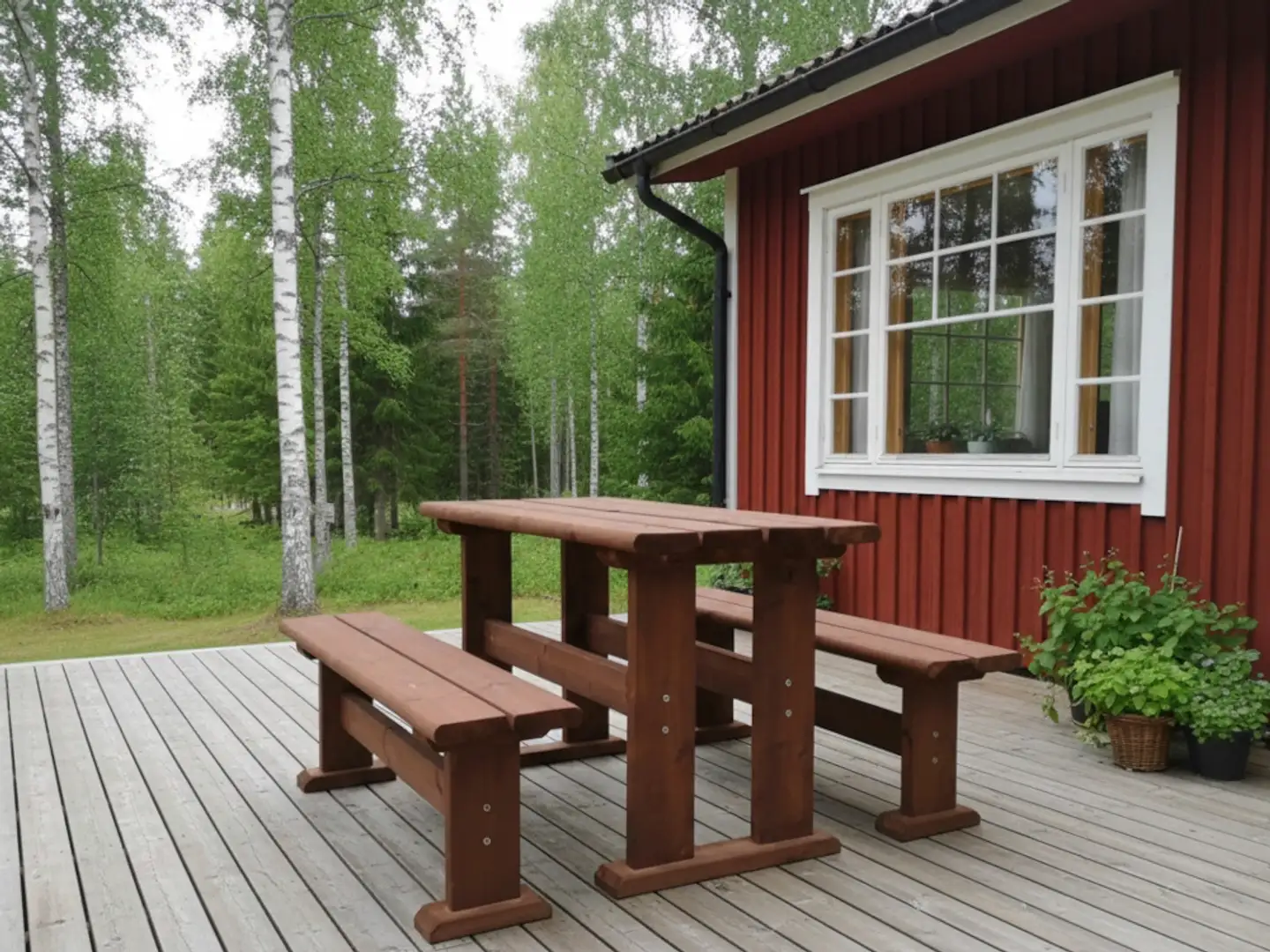 Tammiston Puu Penkki Saku 120cm kestopuu ruskea - 2