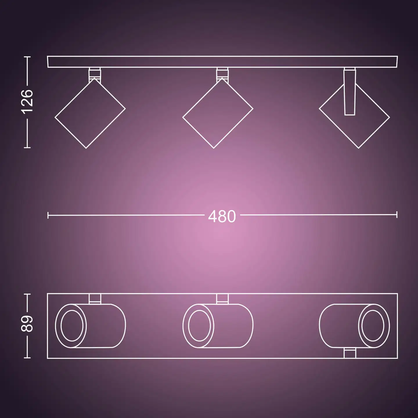 Philips Hue Argenta -kohdevalaisin kolmella spotilla 4.2W 2000-6500K 1200LM valkoinen - 2