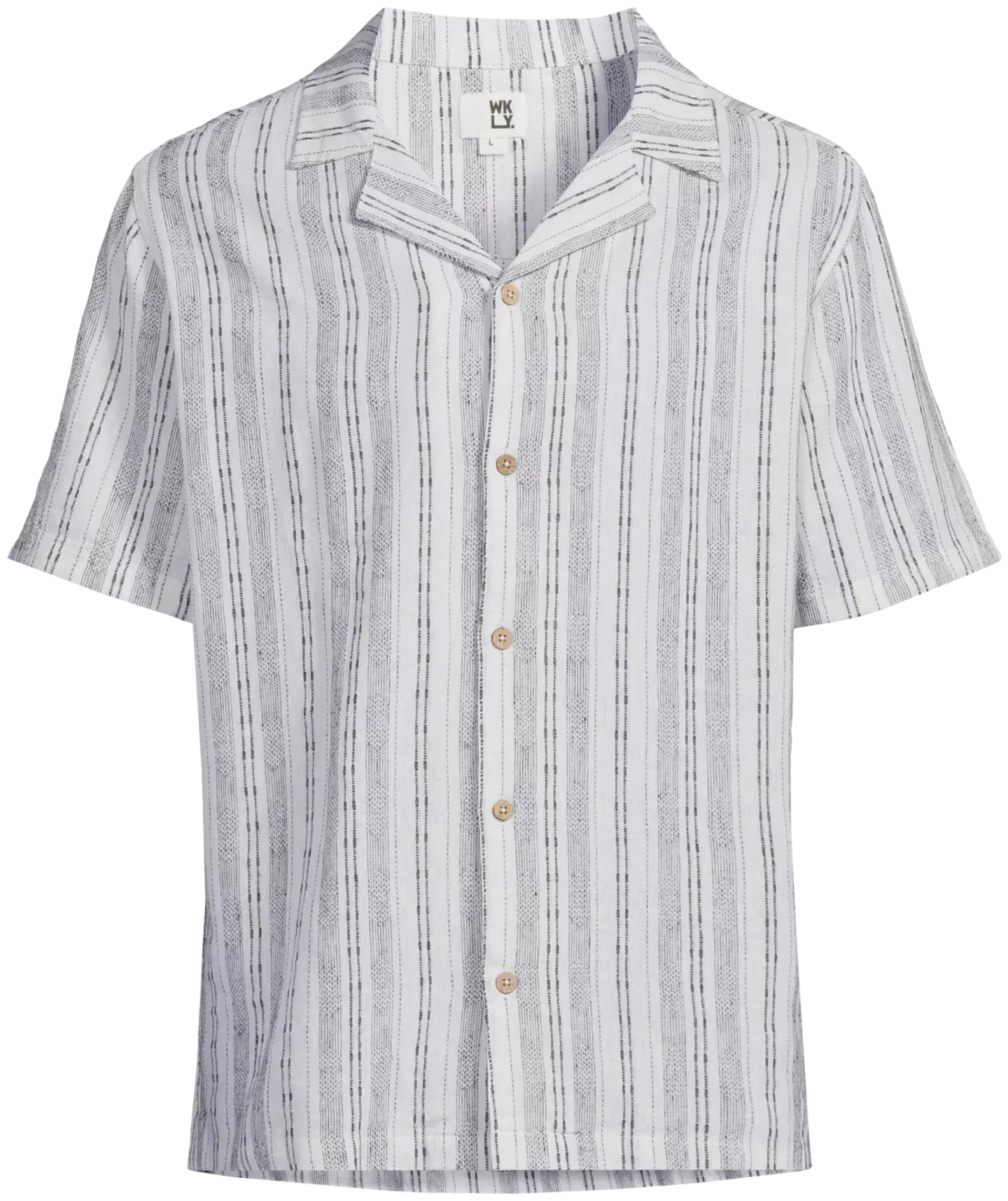 WKLY. miesten kesäpaita pellavasekoite 194W152605 - Off white W/black stripe - 2