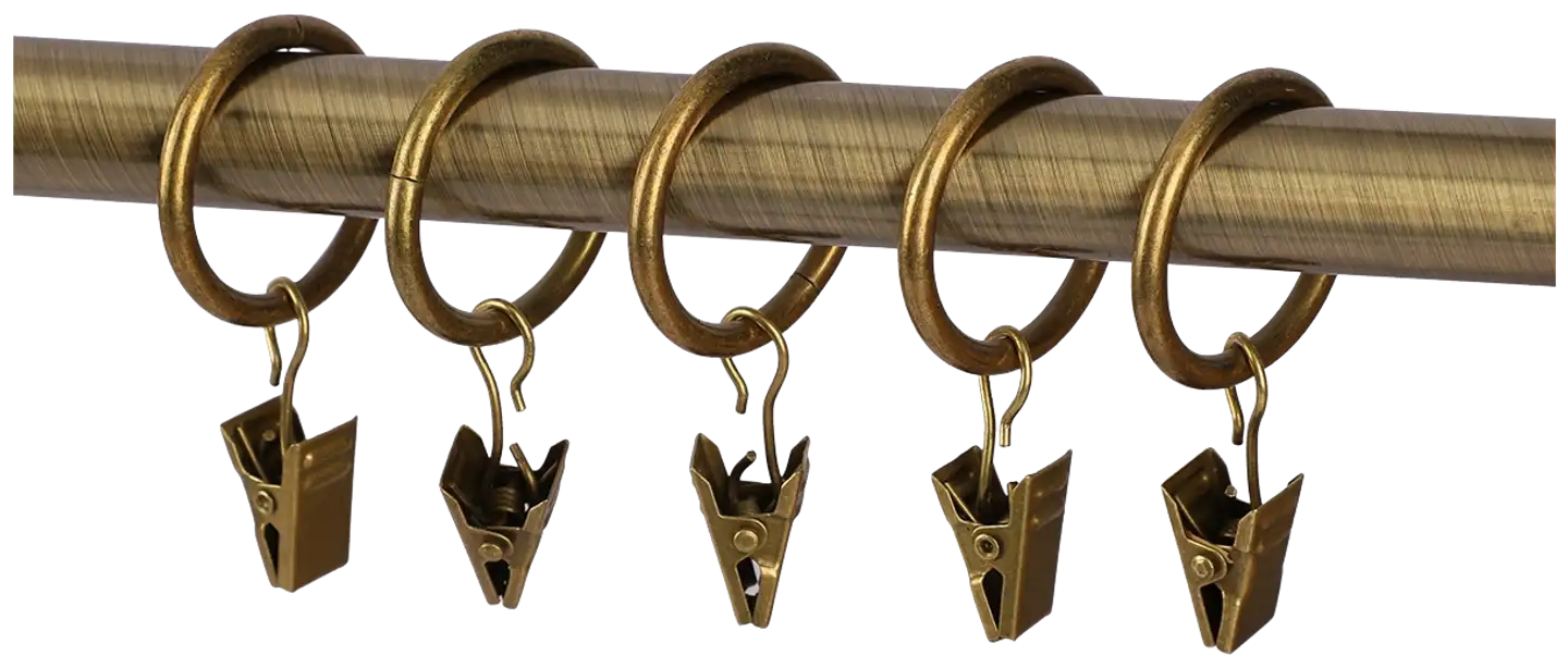 Ihanin verhorenkaat nipistimellä antiikkimessinki 32/38 mm 10kpl/pss - 1