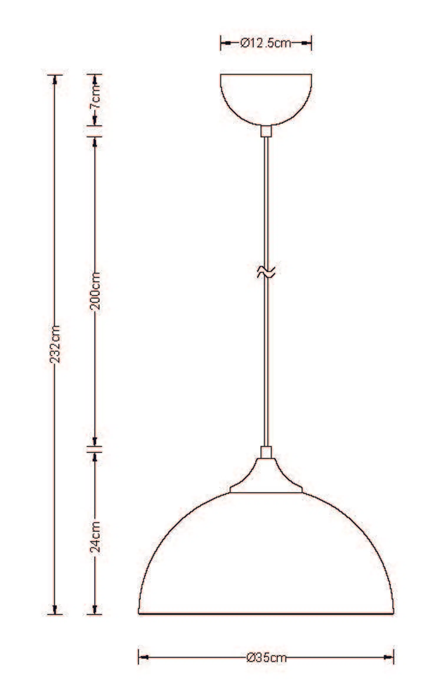 Airam Eleda 350 riippuvalaisin E27 matta/kulta - 3