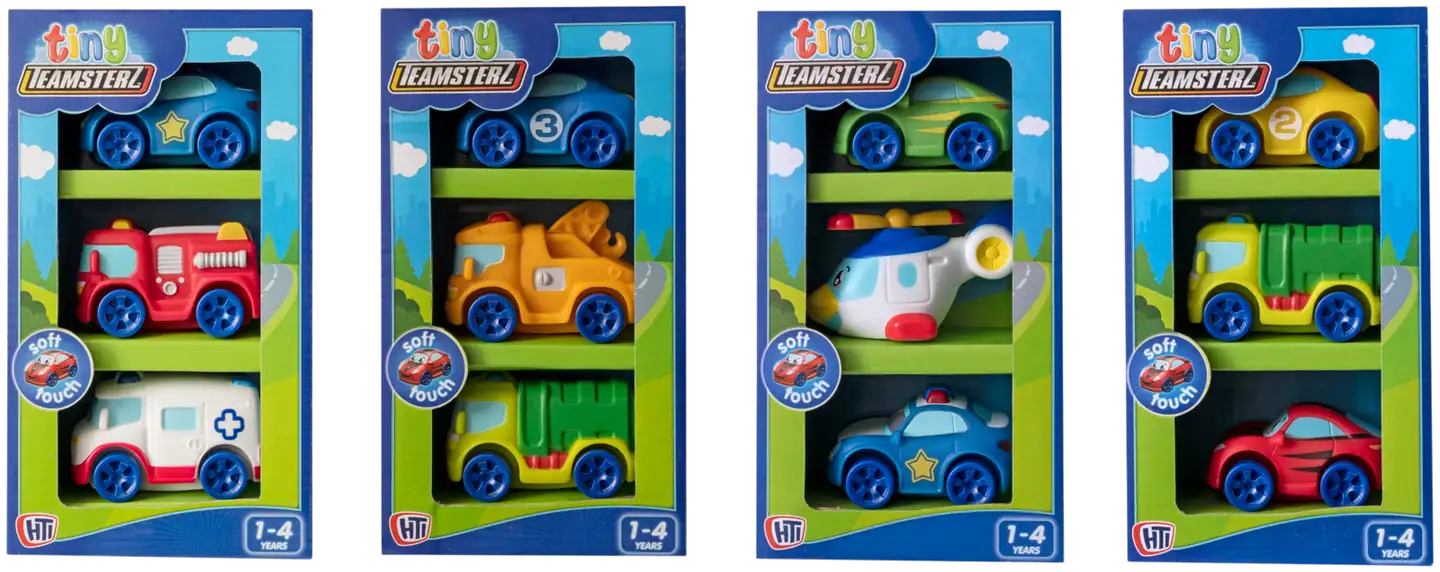 Tiny Teamsterz lelu kolme pikkuautoa - 1