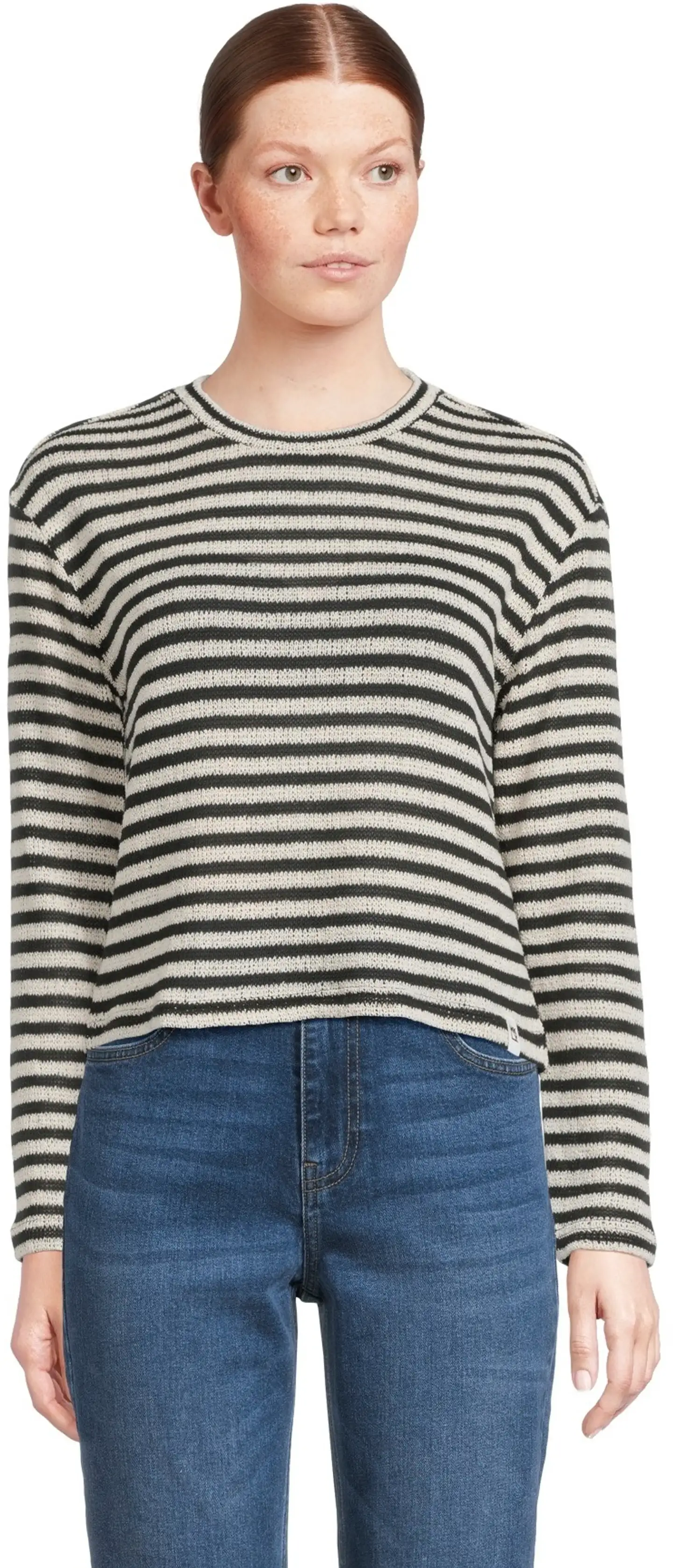 WKLY. naisten trikoopusero 213W090137 - ECRU/BLACK - 1