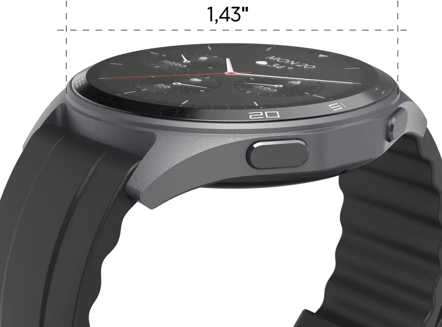 Hama Smart Watch 7010 älykello, GPS, AMOLED 1.43", IP68, tummanharmaa/musta - 5