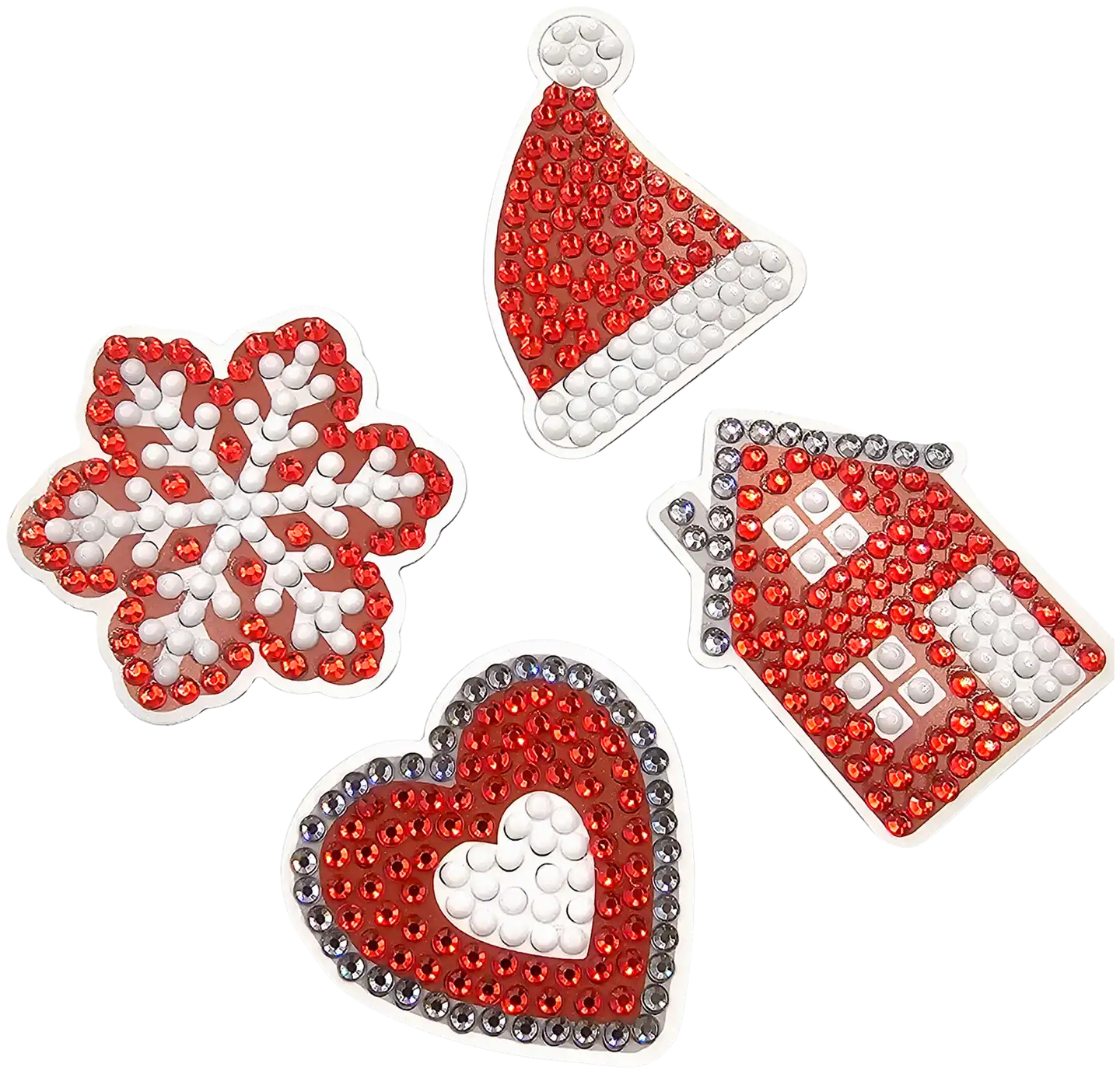 J.K. Primeco timanttimaalaustarra Joulukuvat punainen 4kpl - 2