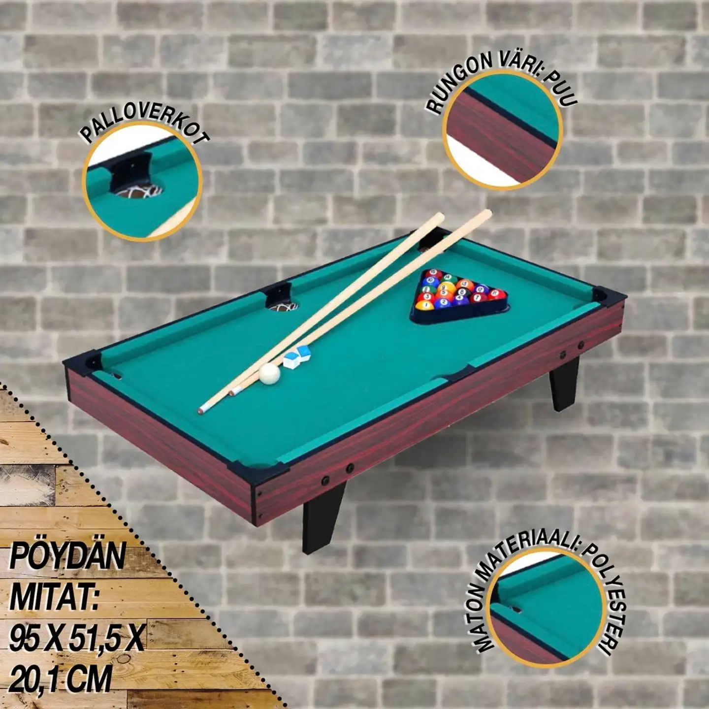 Blackwood biljardipöytä Junior 3' - 4