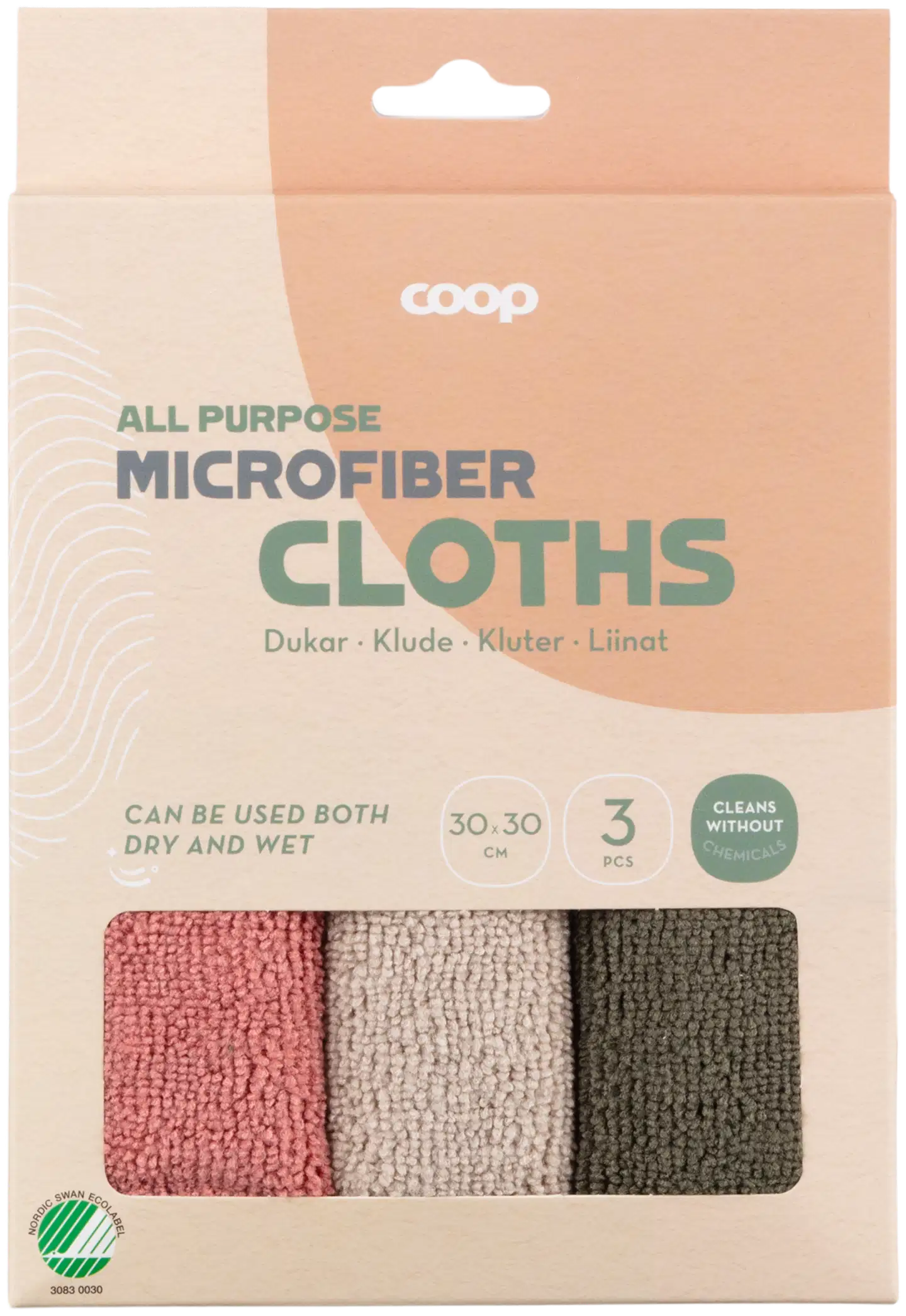Coop mikrokuituliina 30x30 cm 3 kpl