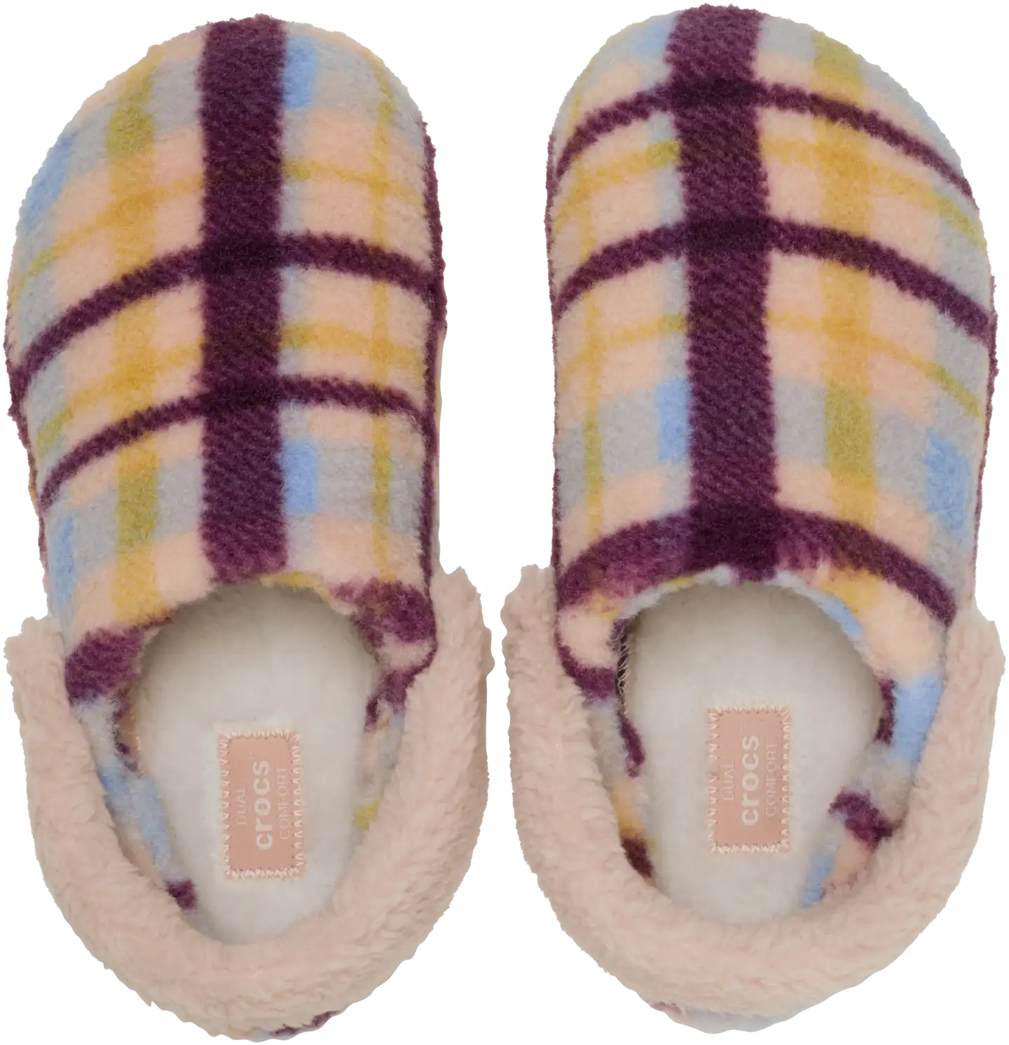 Crocs naisten tohveli Classic Cozzzy Plaid Slipper - Pink Caramel - 2