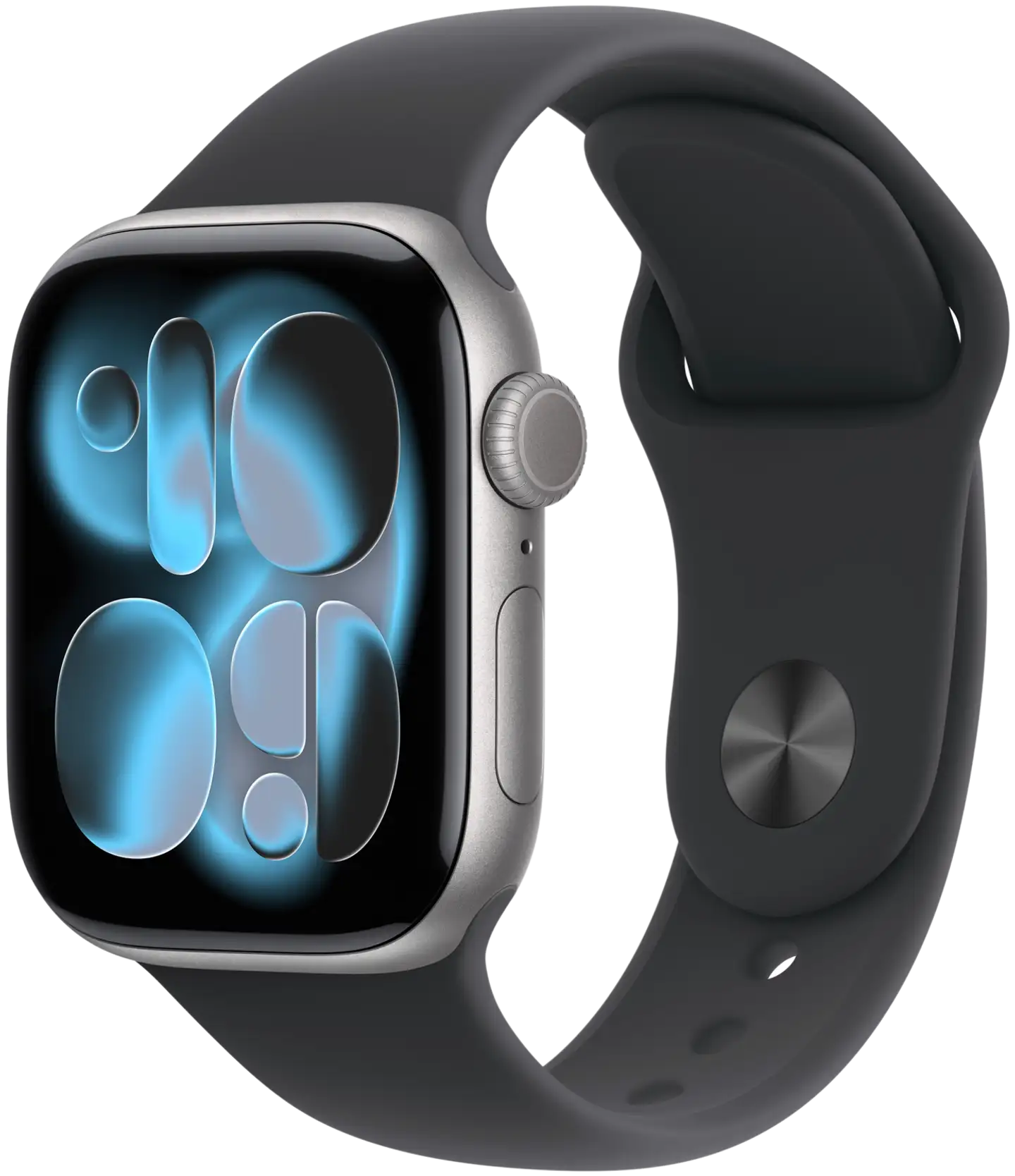 Apple Watch Series 11 GPS + Cellular 46mm tähtiharmaa alumiinikotelo, musta sport ranneke - M/L - MFCA4QN/A - 2