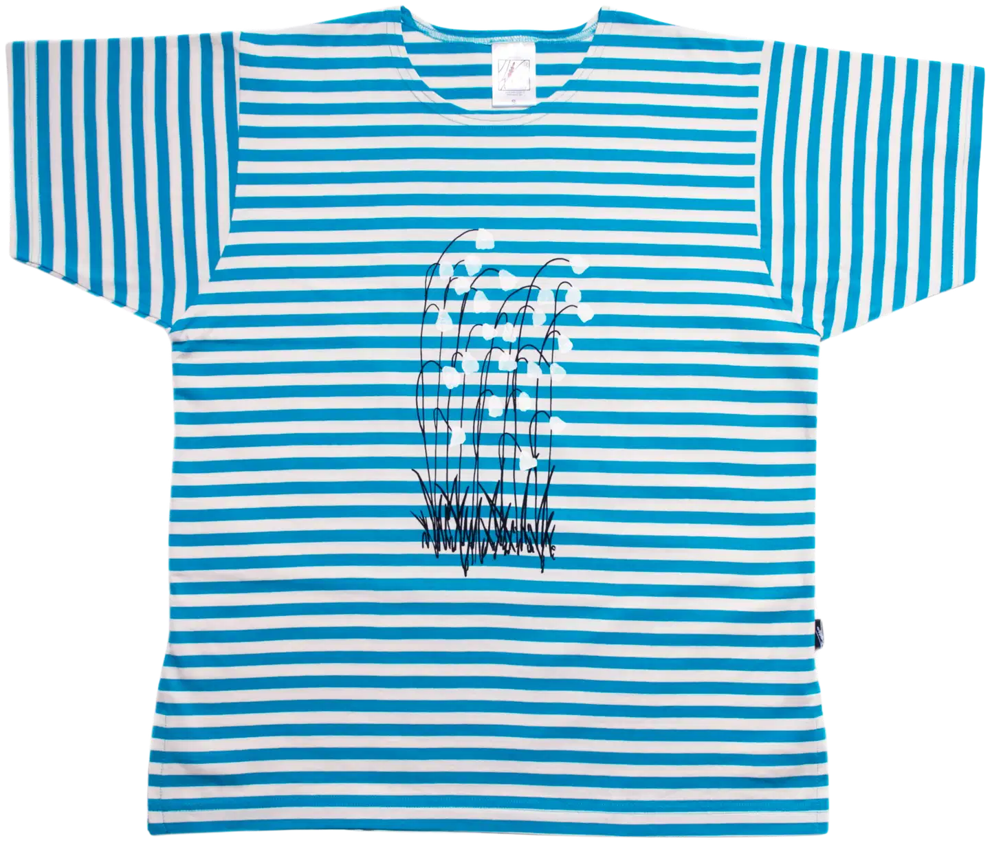 Pikkupuoti naisten t-paita Suovilla - turkoosi/valko - 1