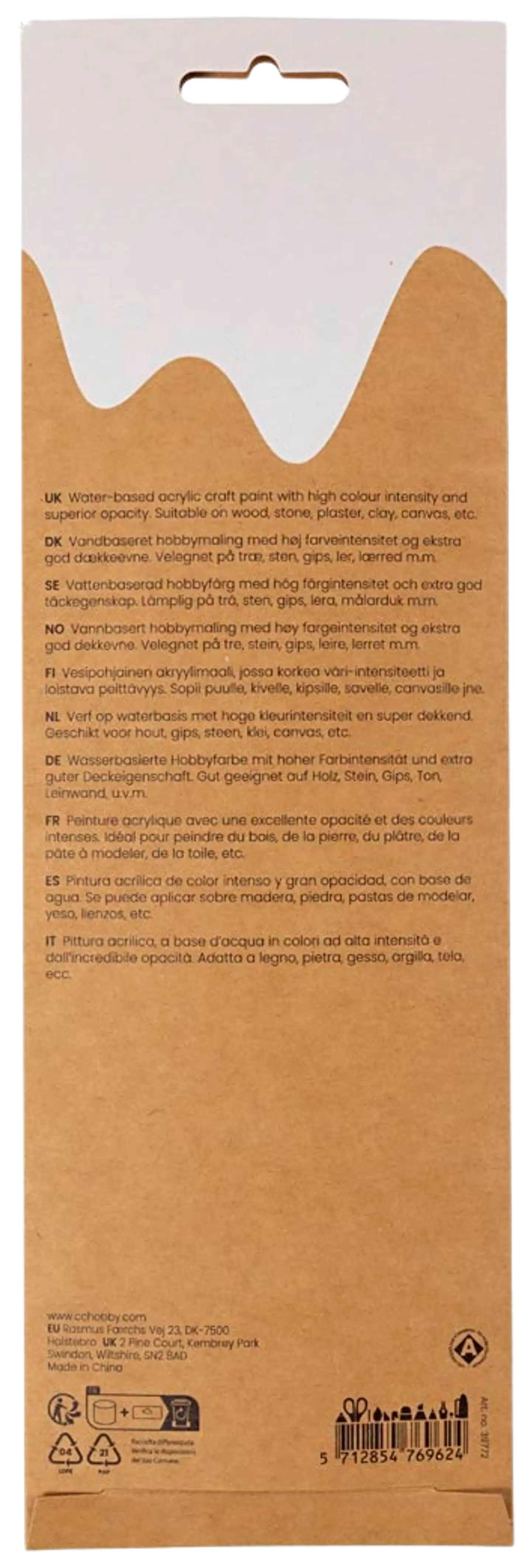 Creativ Company plus color -ask.maali pinkki sävyt 6x5ml - 3