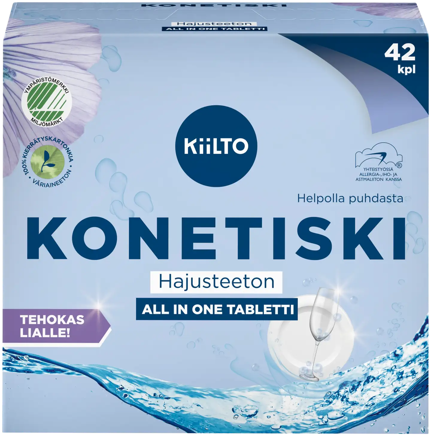 Kiilto All in 1 konetiskitabletti Hajusteeton 42 kpl