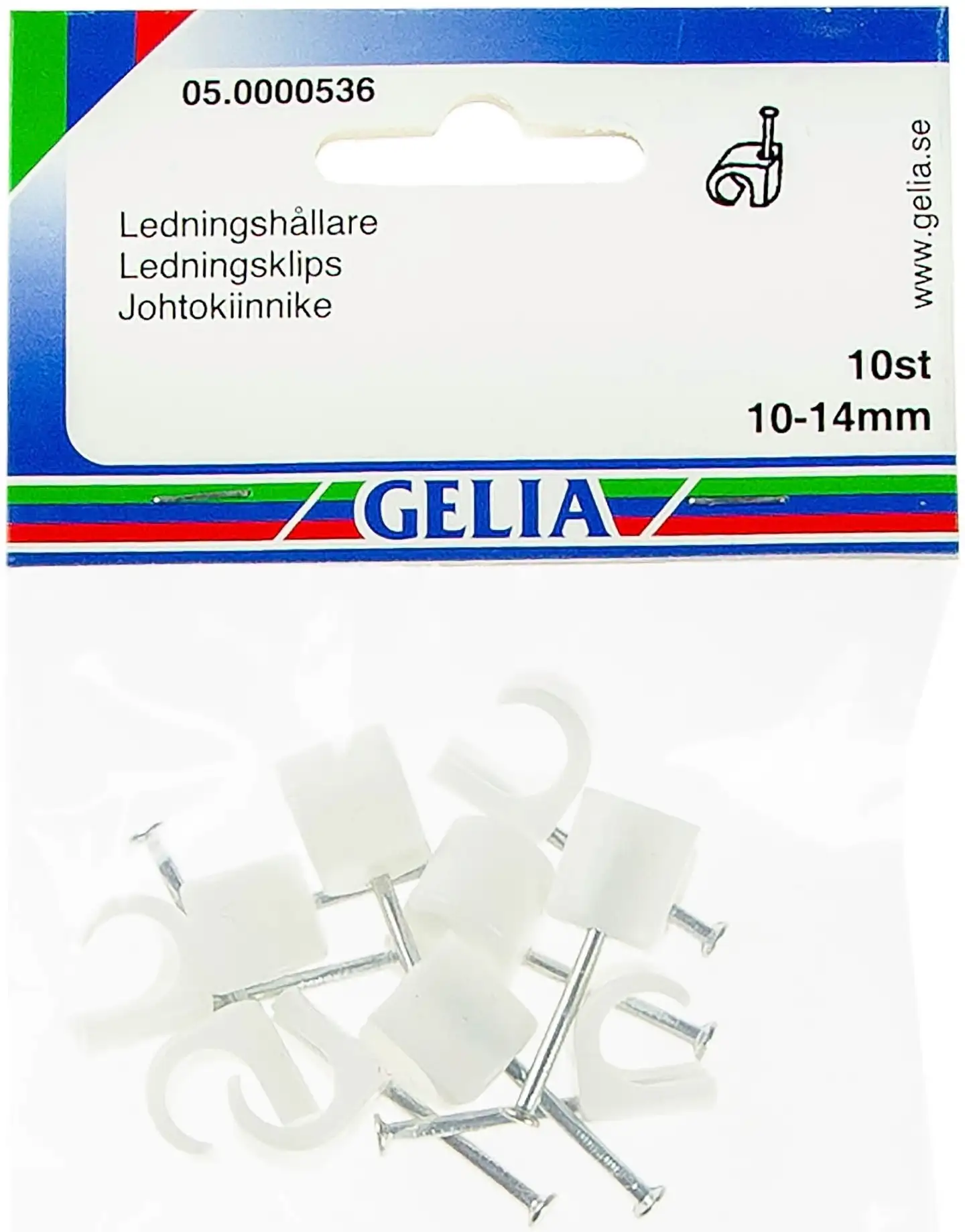 Gelia johtokiinnike tc 10-14mm 10kpl valkoinen