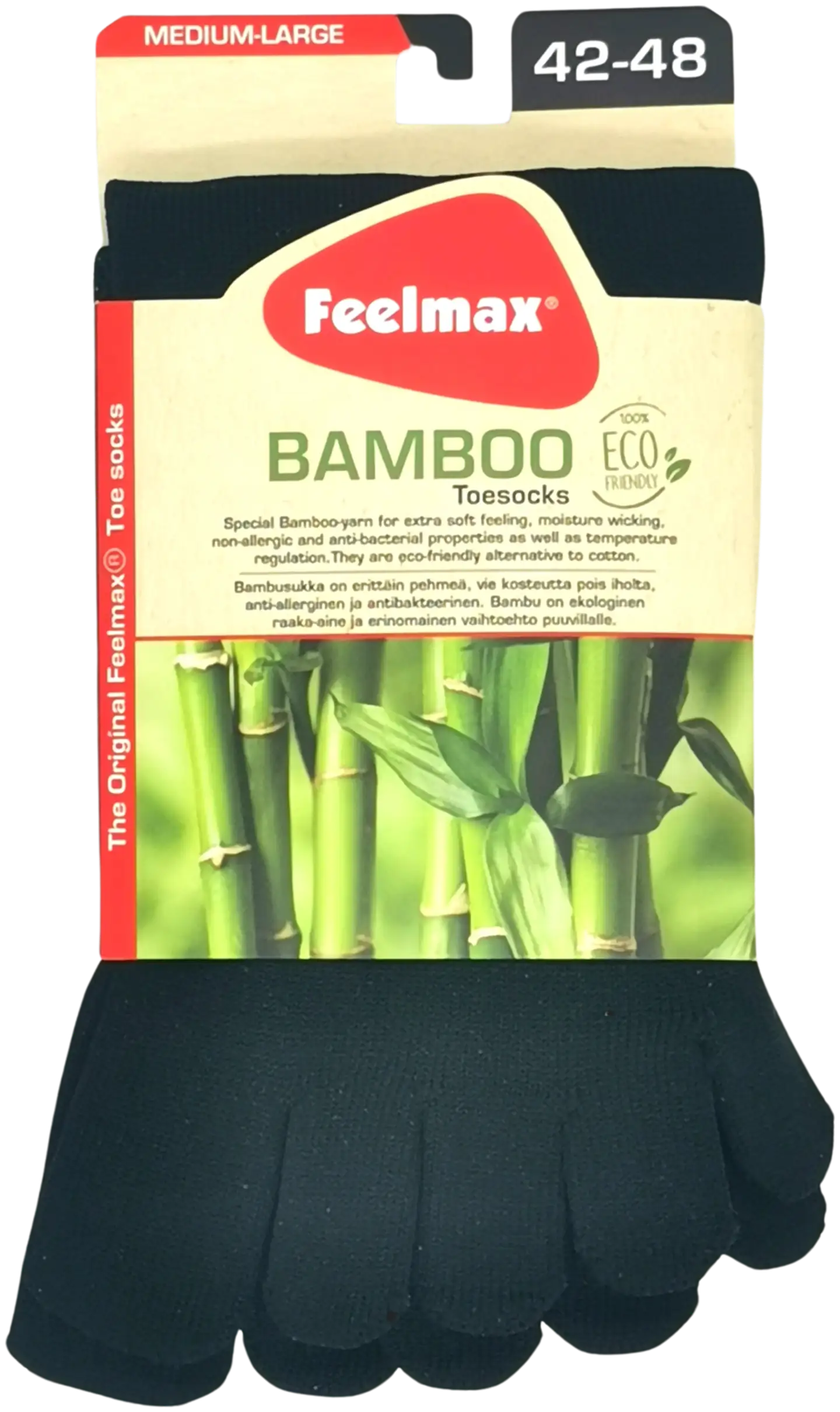 Feelmax miesten bambu varvassukat BA42BK