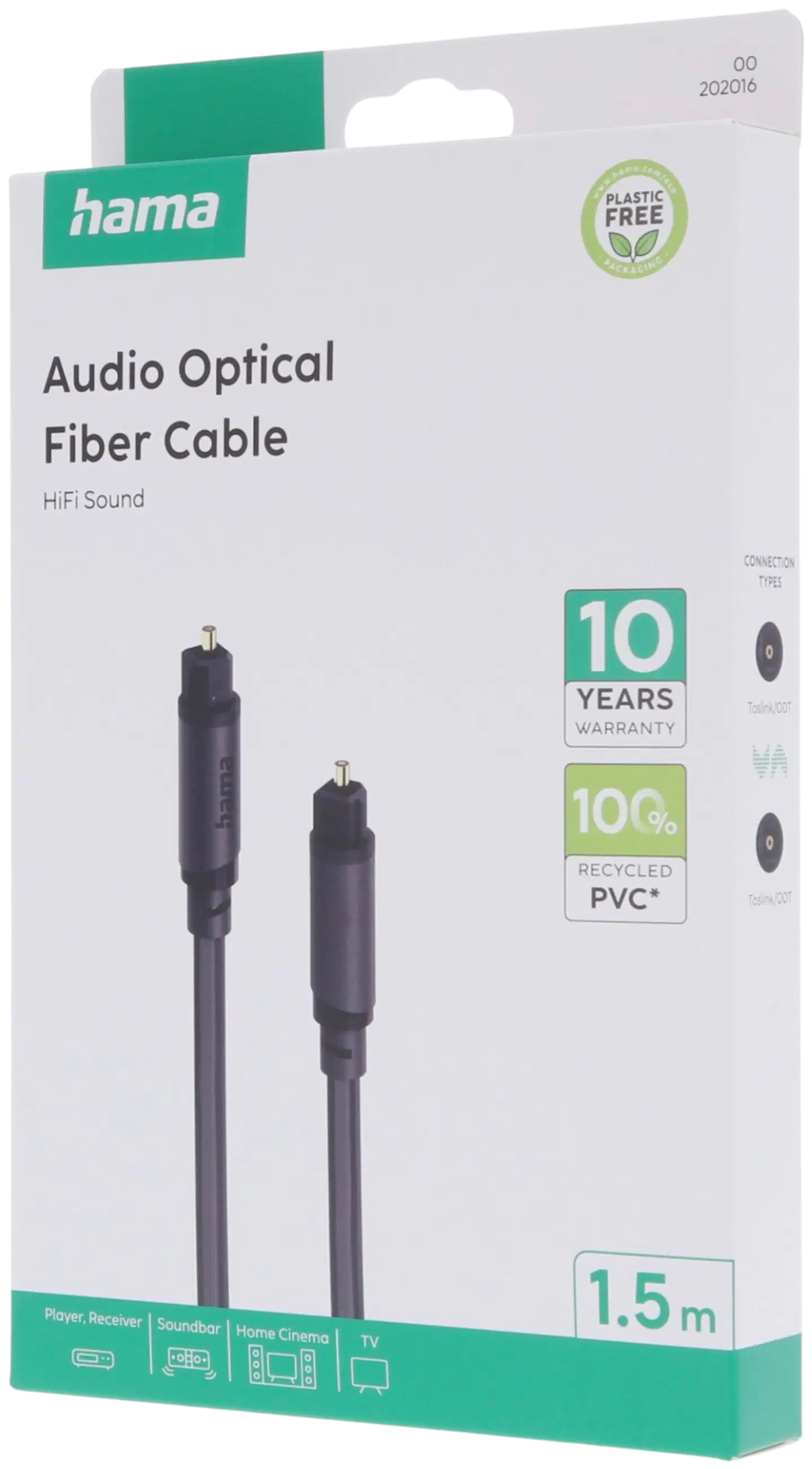 Hama audiojohto, optinen ODT Toslink, 1,5 m - 3