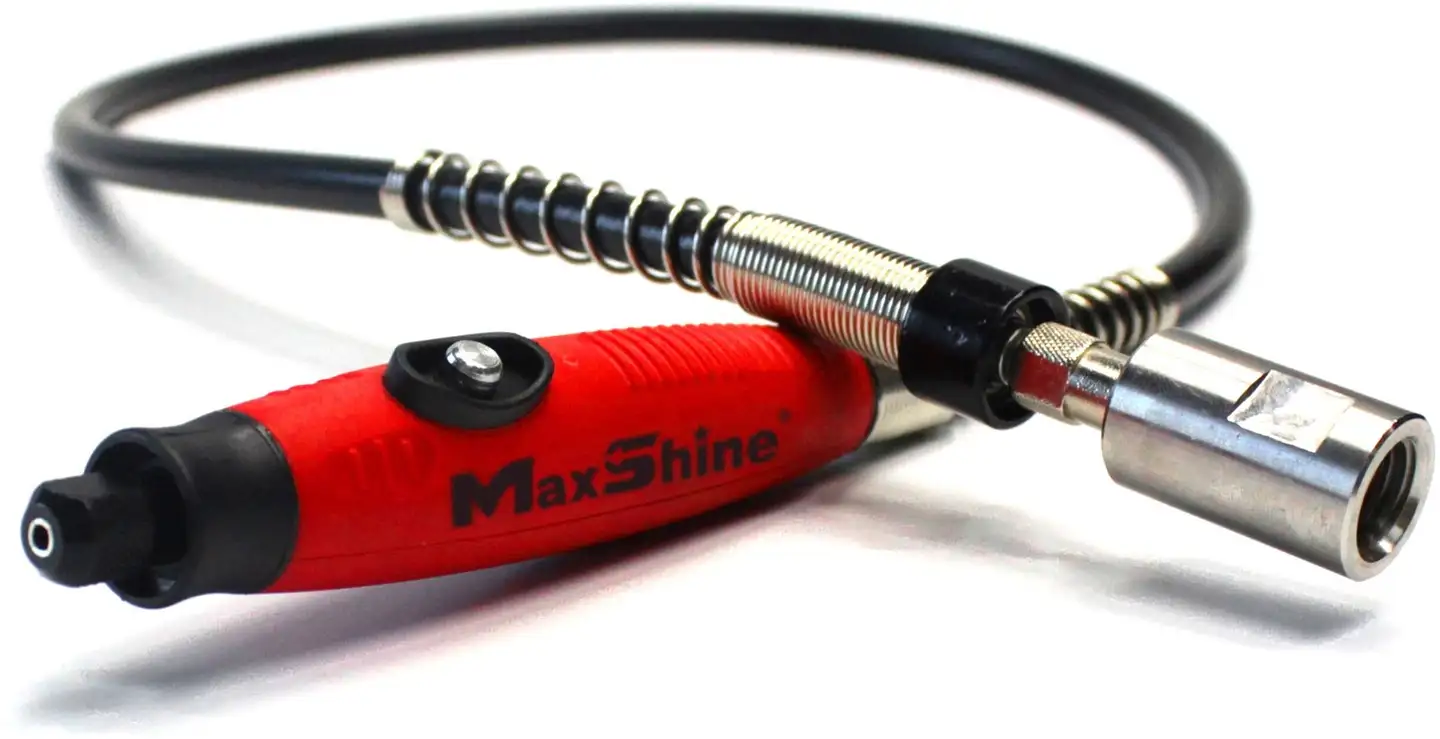 Maxshine MN01 minikiillotuskone – 5/8" liitäntä, joustava varsi, tarkkaan kiillotukseen ahtaisiin paikkoihin, mukana 20 tarviketta ja säilytyslaukku - 2