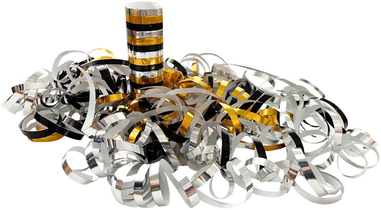 Juhlamaailma serpentiini kulta,musta,hopea 2 rll - 1