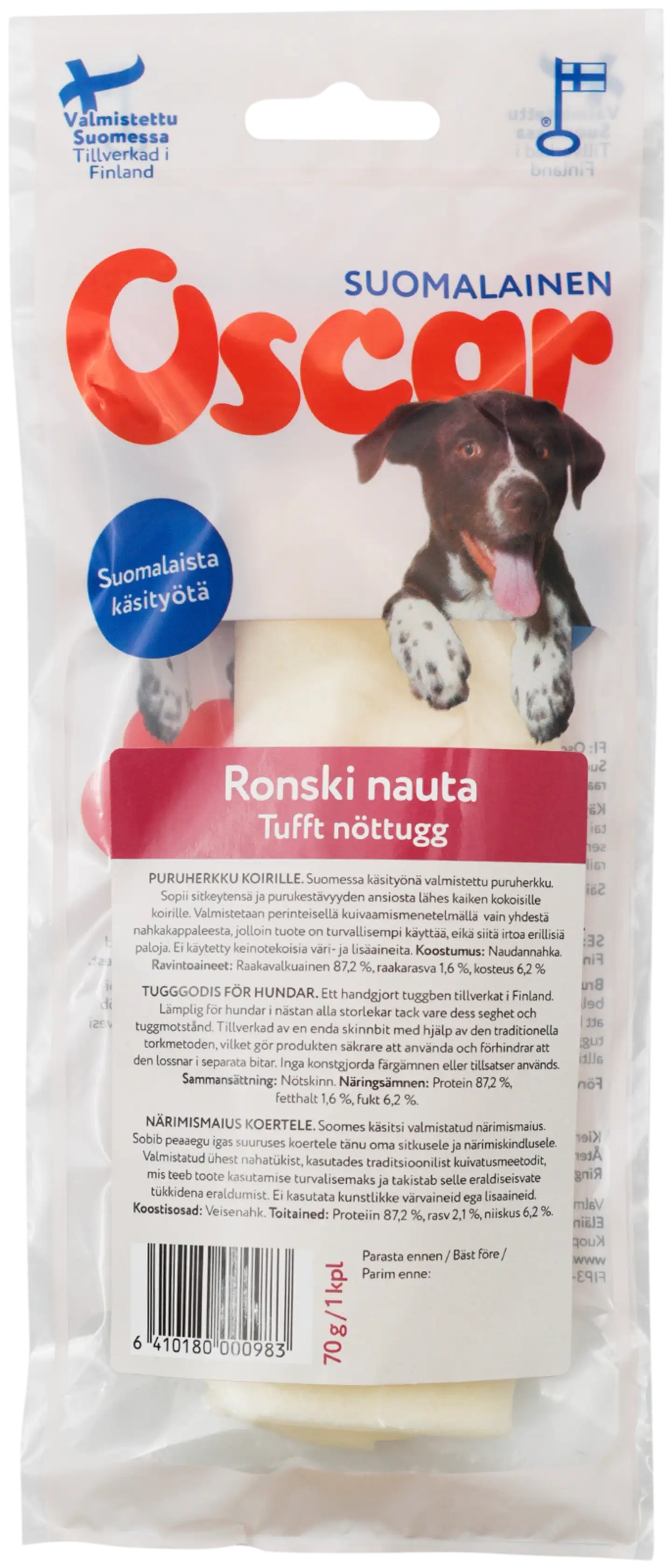 Oscar Ronski nauta puruherkku 70 g (1 kpl), koirille