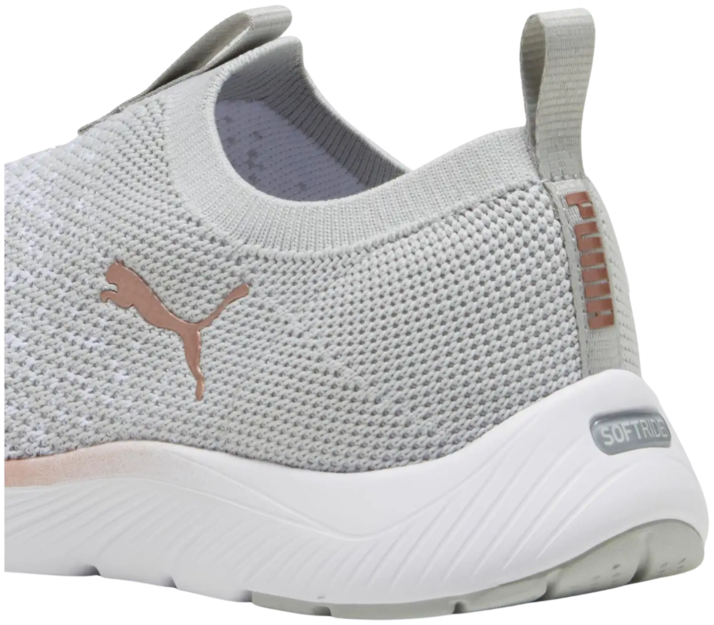 Puma naisten lenkkari Softride Remi Slip-On Knit - Ash Gray-PUMA White-Rose Gold - 4