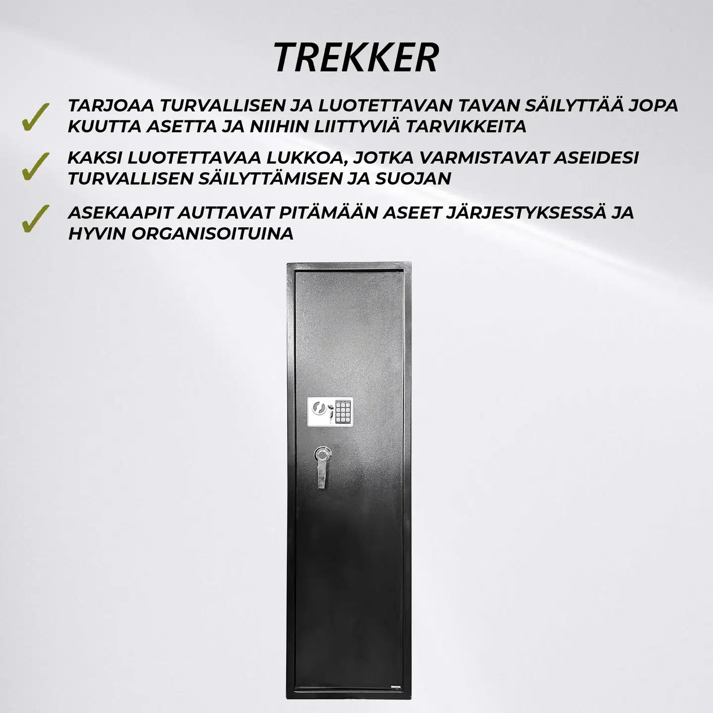 Trekker Asekaappi 6-asetta AS600 v2, digitaalilukolla, Musta - 4