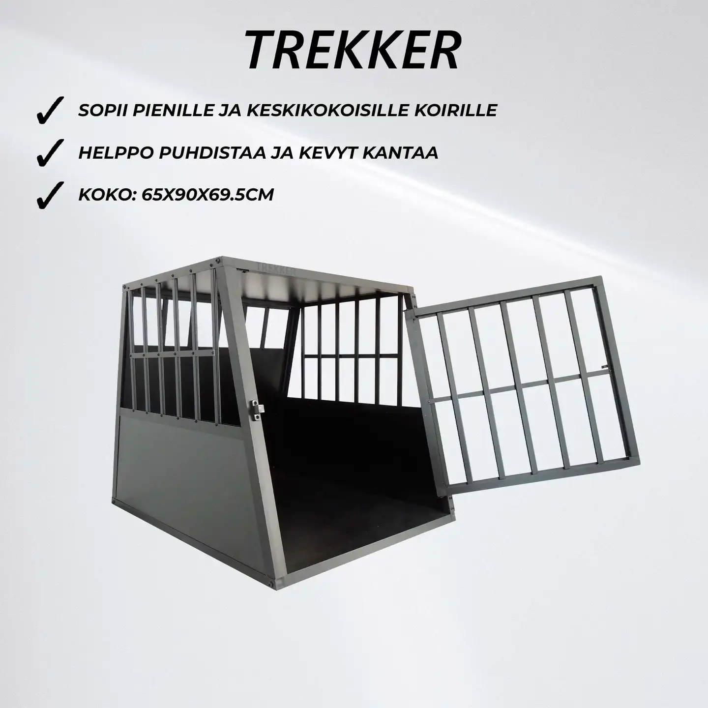 Trekker koiran kuljetushäkki M 65x90x69,5 cm musta - 7