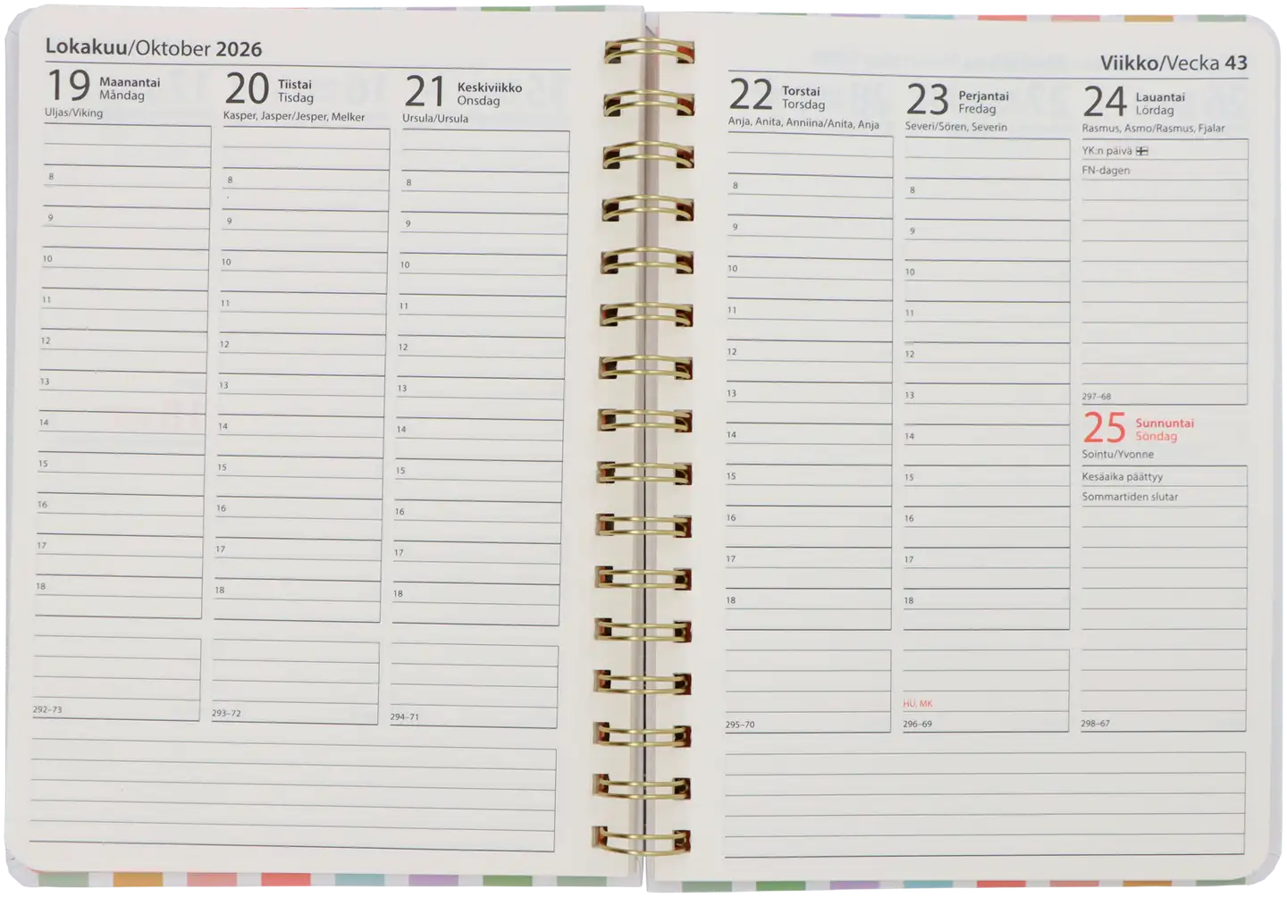 Pöytäkalenteri A5 raita - 3