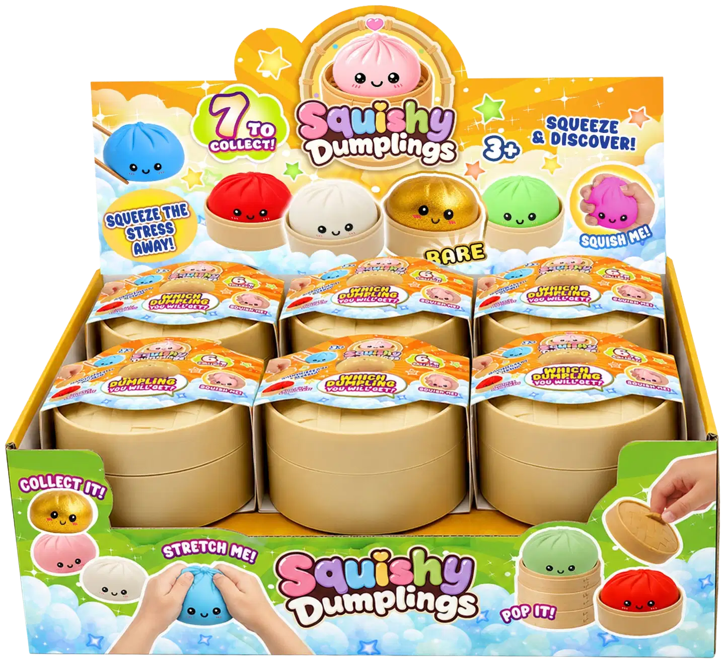 Squishy Dumplings puristeltava lelu 10 cm - 3