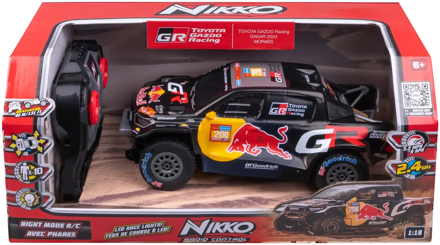 Nikko Dakar Toyota Gazoo Racing Dakar 2024 Moraes 1:18 radio-ohjattava valoilla - 3